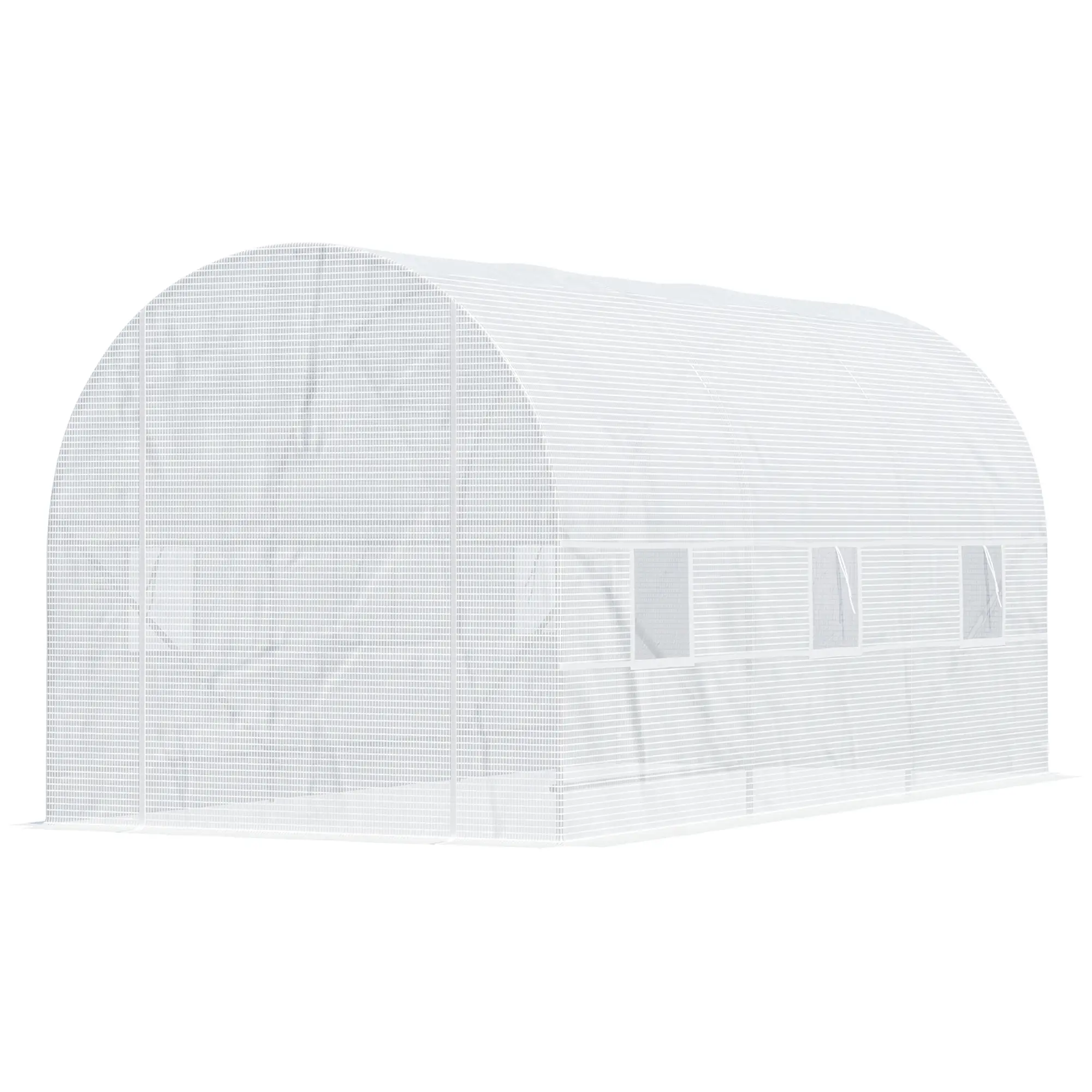 14.6x6.6x6.6ft Walk-in Greenhouse, Portable Garden Plant House, White - Image 11