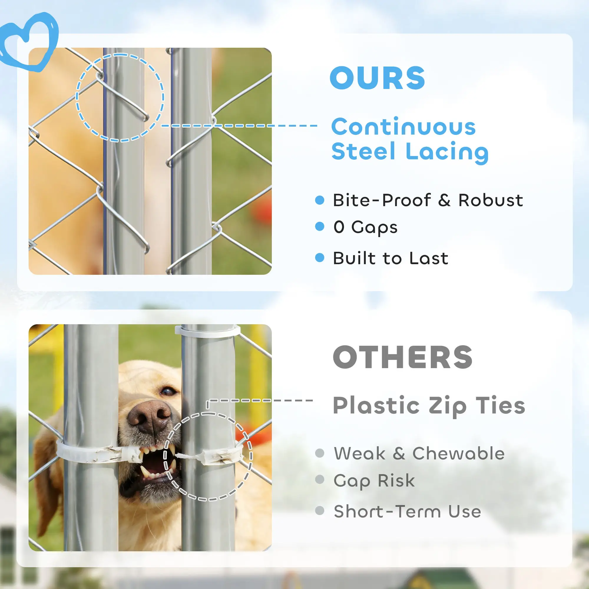 14.8' x 14.8' x 7.1' Dog Kennel, Outdoor, Waterproof Cover, Silver - Image 10
