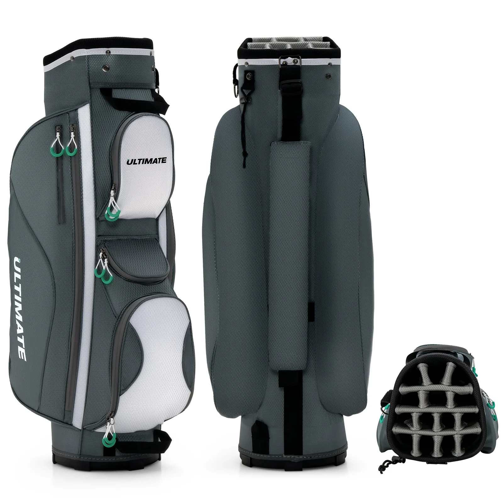 14 Dividers Golf Cart Bag, 7 Zippered Pocket