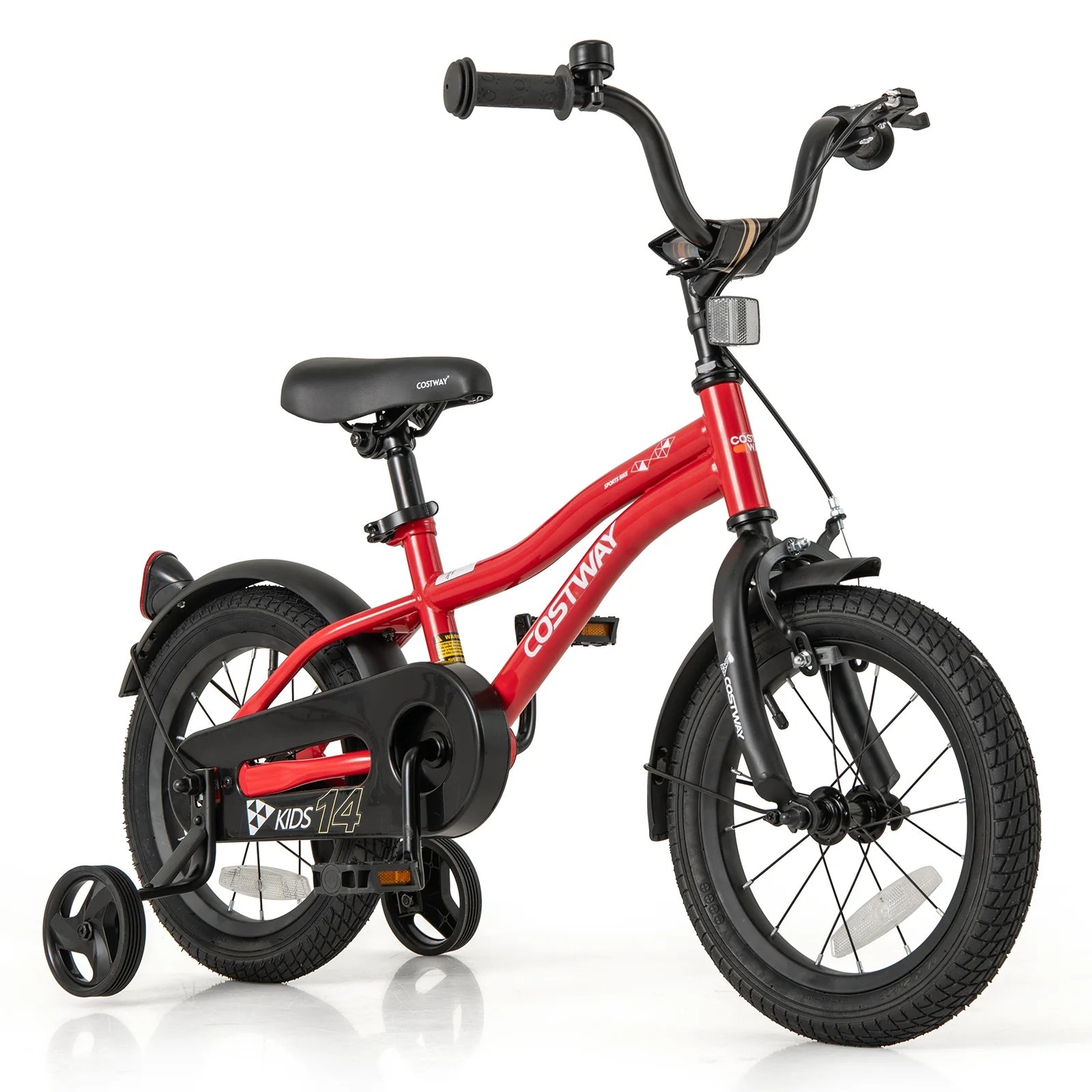 14 Inch Kids Bike, Adjustable, For 3-5 Years Old, Red