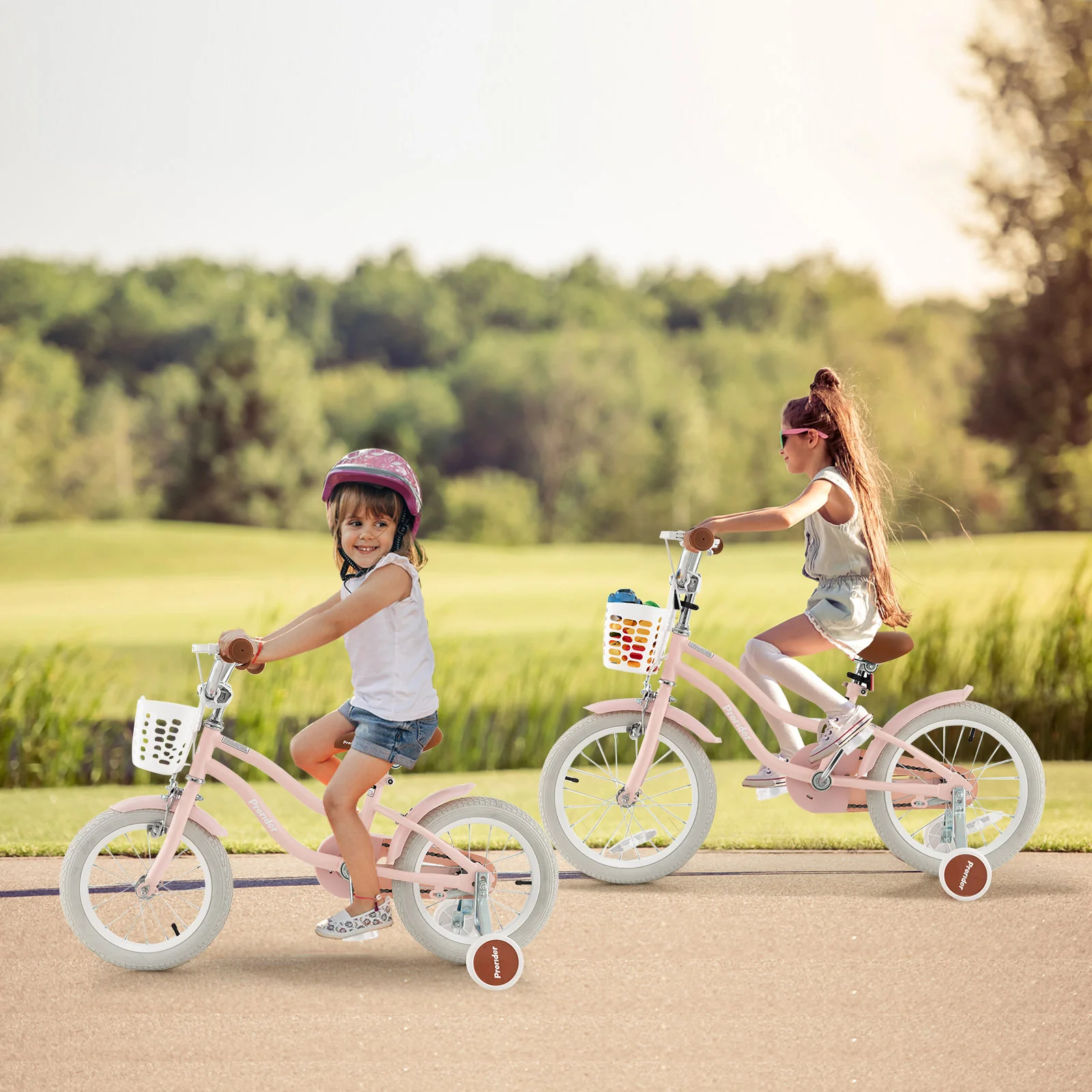 14 Inch Kids Bike With Removable Training Wheels, Pink - Image 2