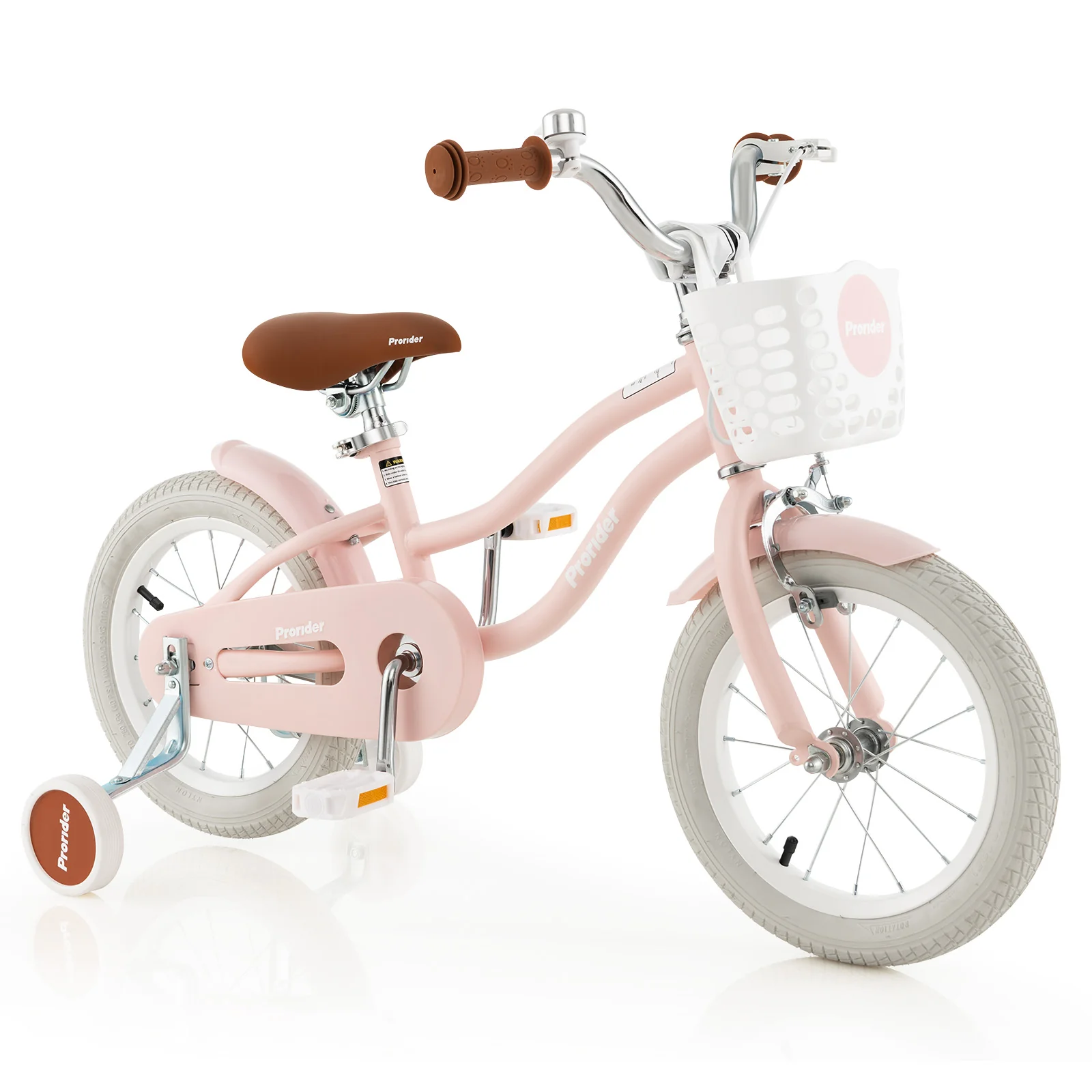 14 Inch Kids Bike With Removable Training Wheels, Pink - Image 3