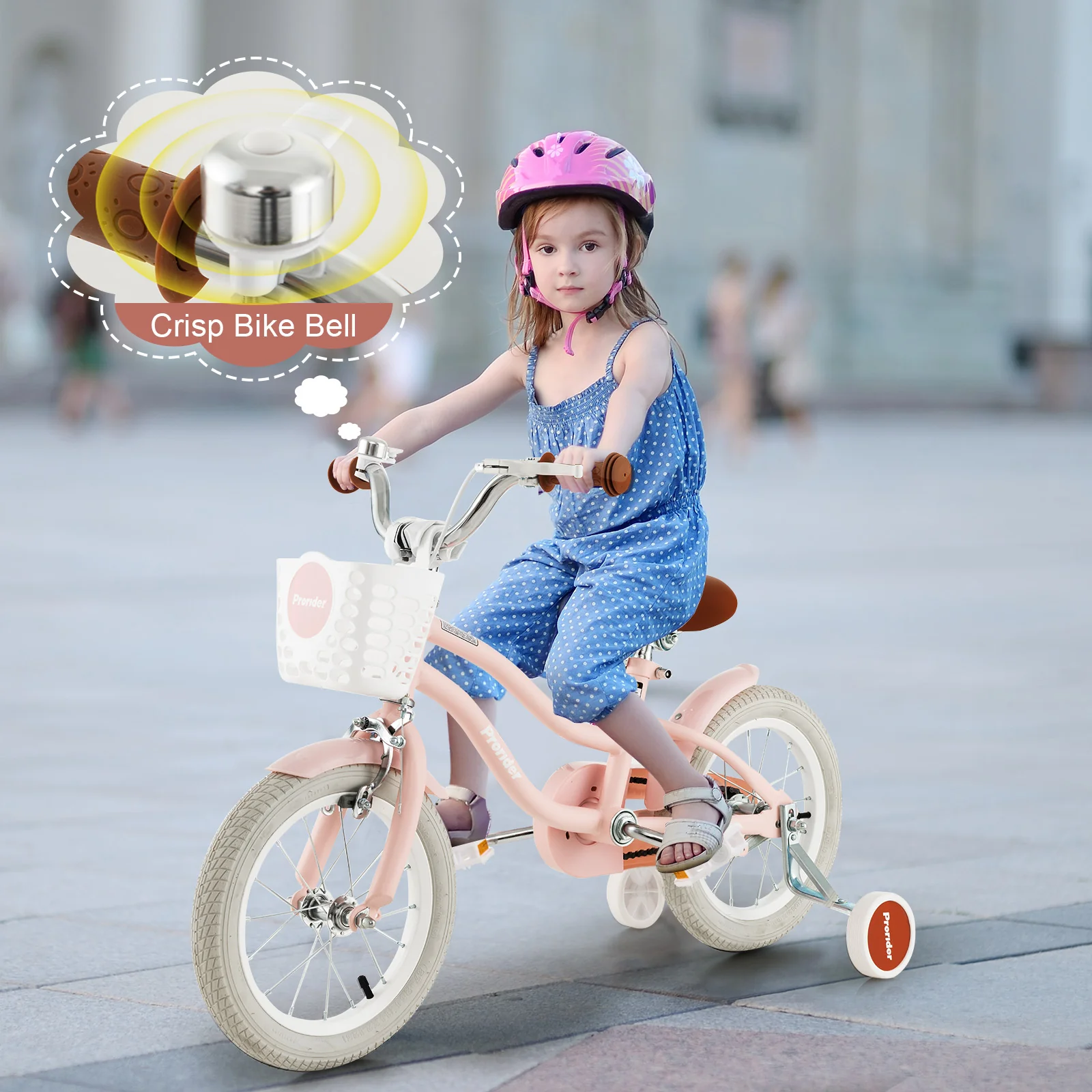 14 Inch Kids Bike With Removable Training Wheels, Pink - Image 5