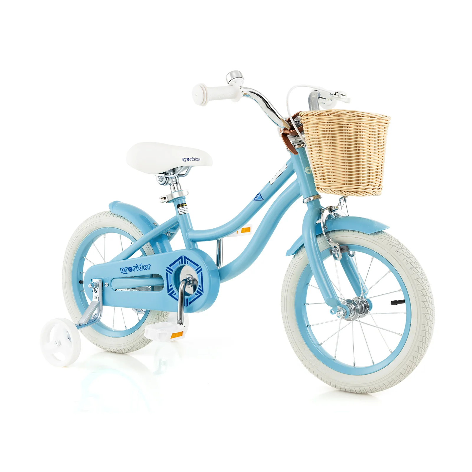 14-Inch Kids Bike With Training Wheels, Adjustable Seat, Blue - Image 4
