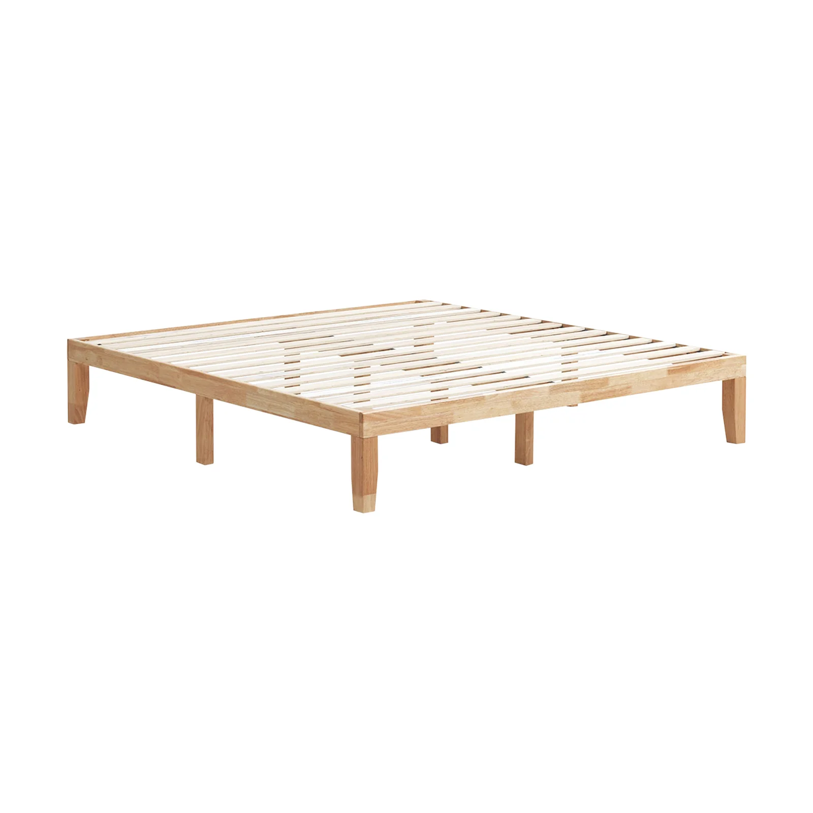 14 Inch King Size Wood Platform Bed Frame, Natural
