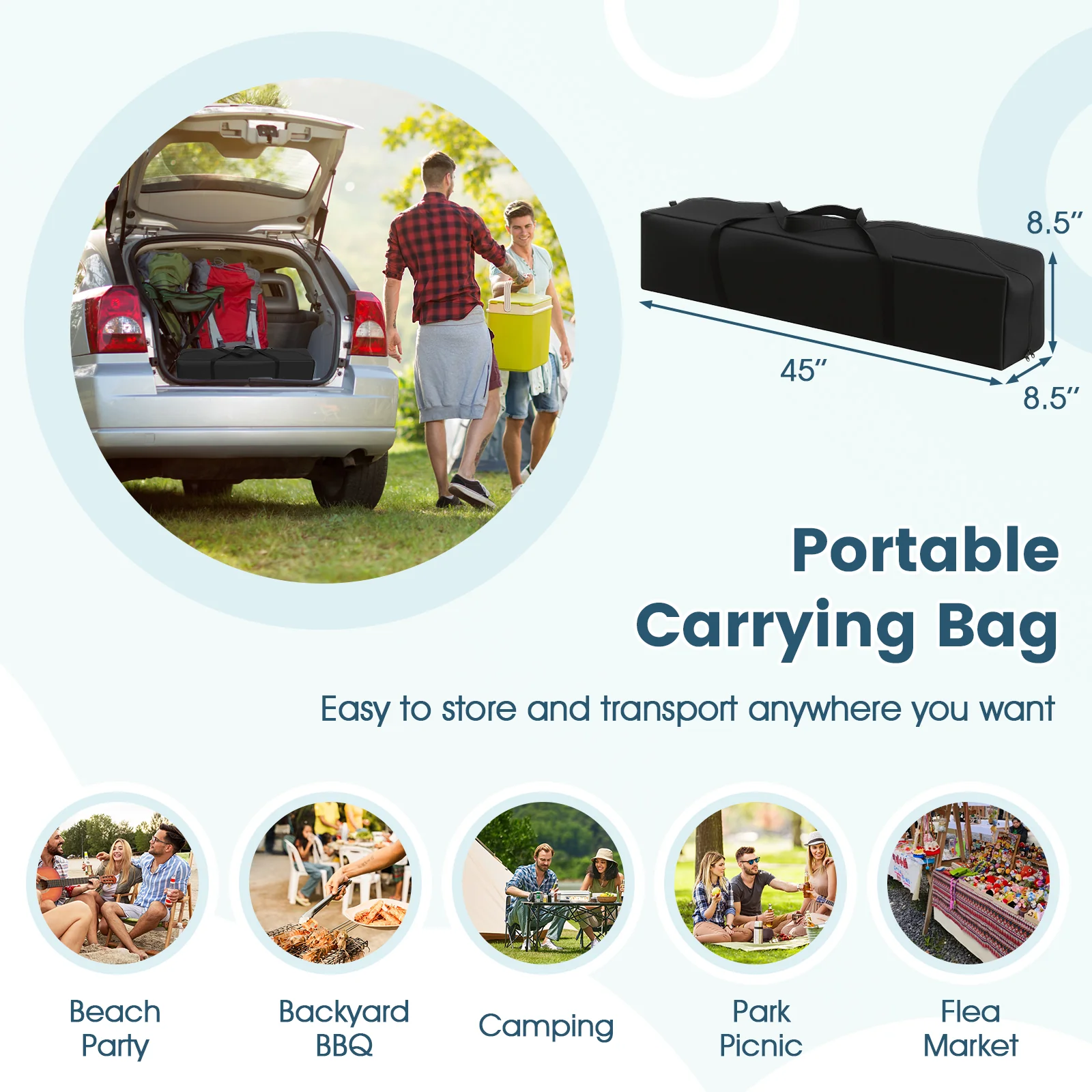 14 x 9.2 Feet Pop Up Canopy Tent, With 2 Convertible Sidewalls, White - Image 10