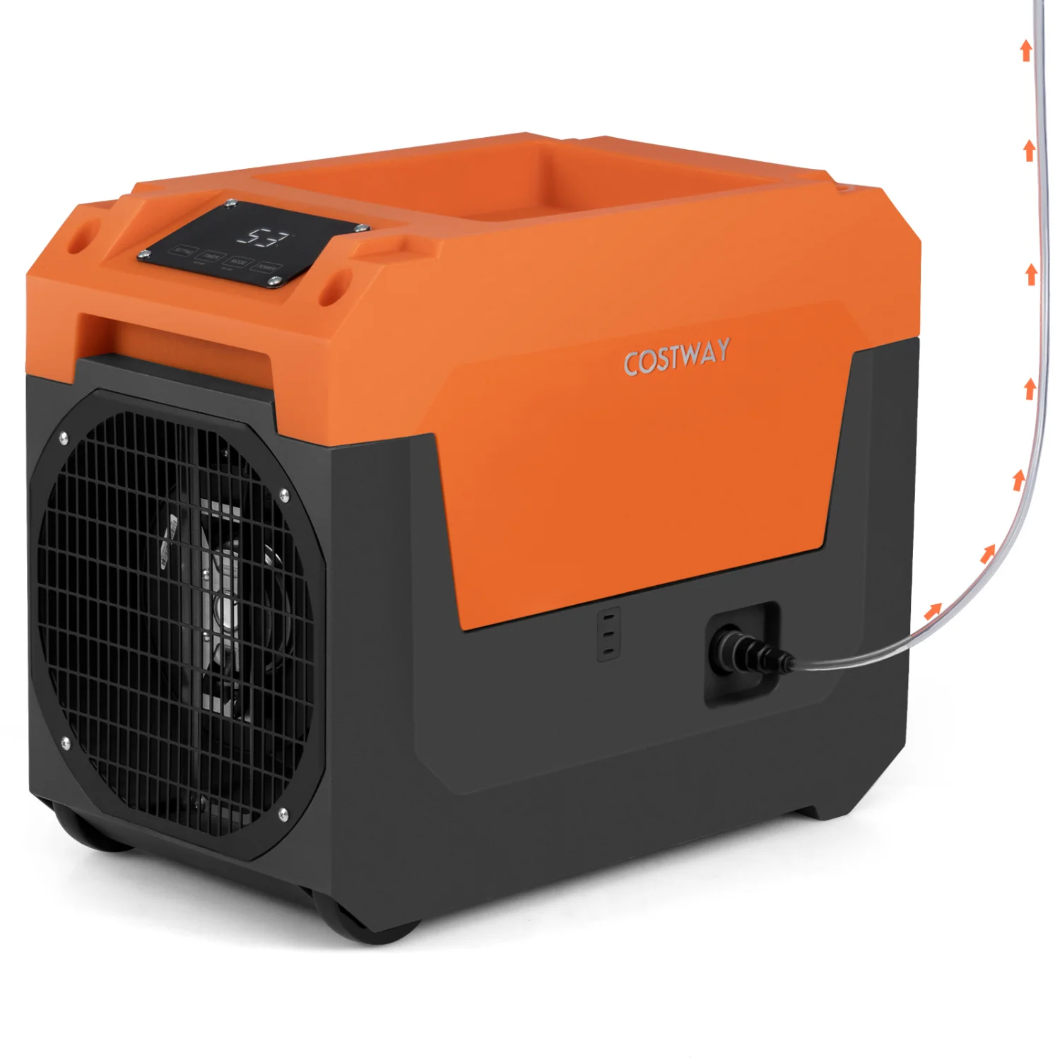 140 Pints Commercial Dehumidifier with Pump and Drain Hose, Orange - Image 2