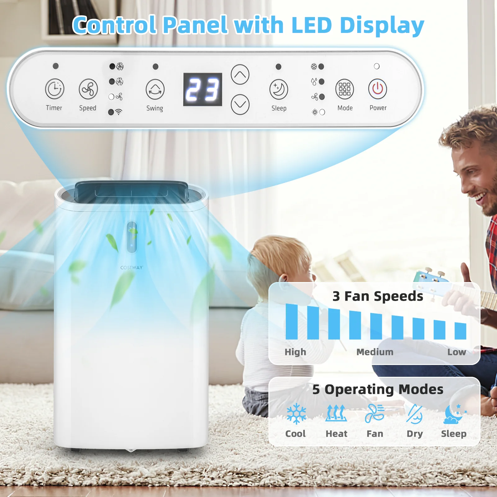 14000 BTU Portable Air Conditioner, WiFi Control, White - Image 7