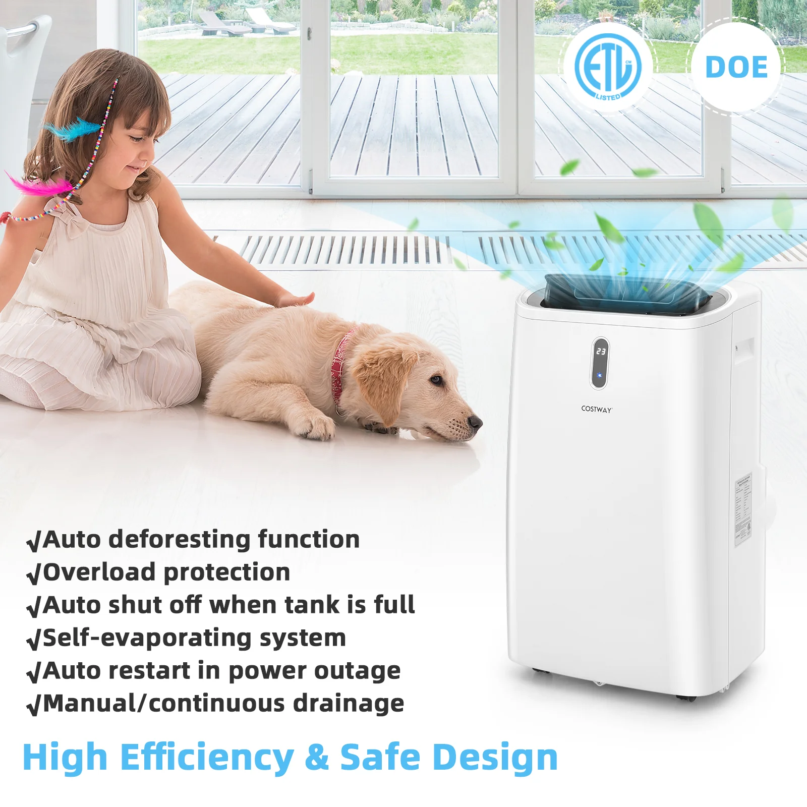 14000 BTU Portable Air Conditioner, WiFi Control, White - Image 9