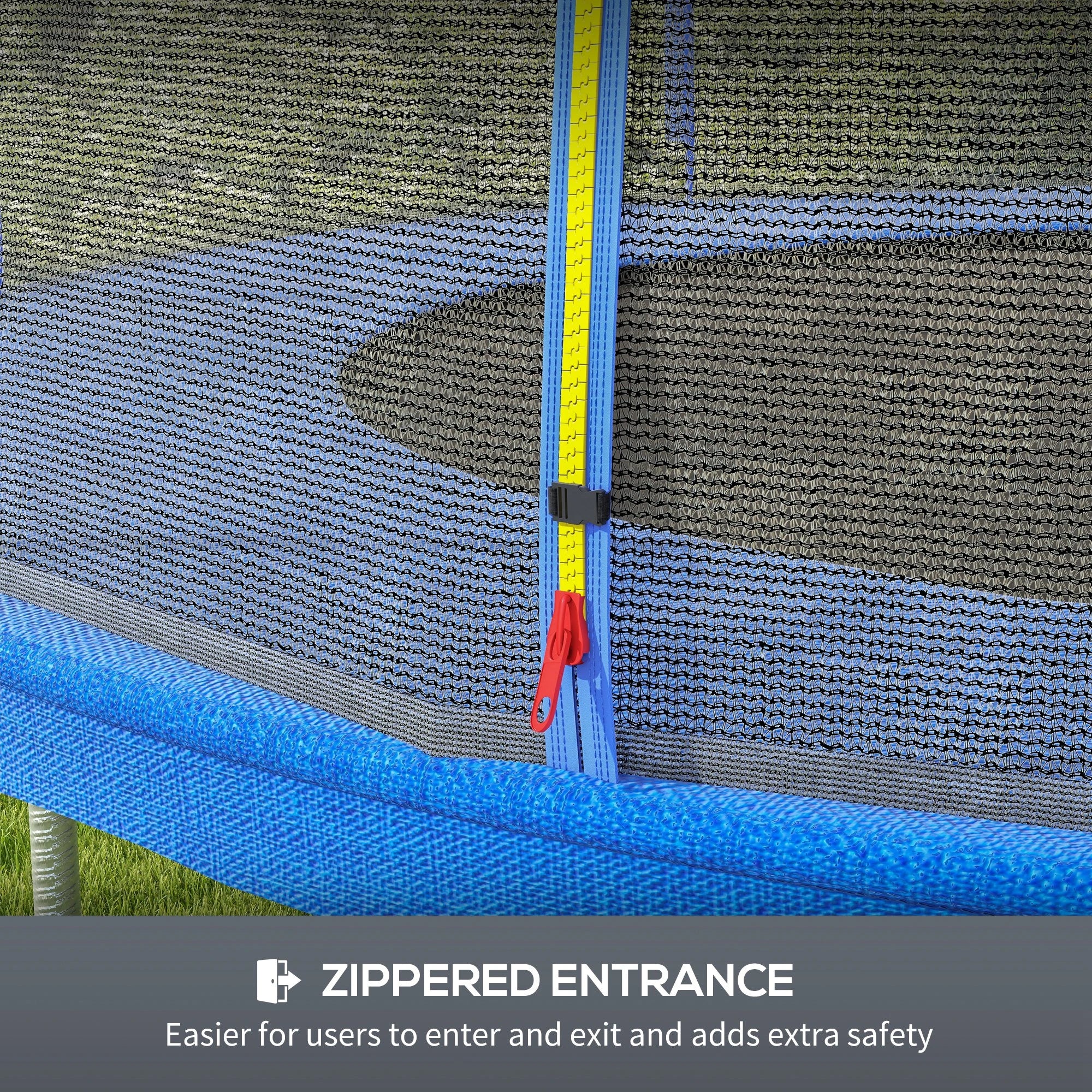 14ft Round Trampoline Net Enclosure, 8 Straight Poles, Blue - Image 5