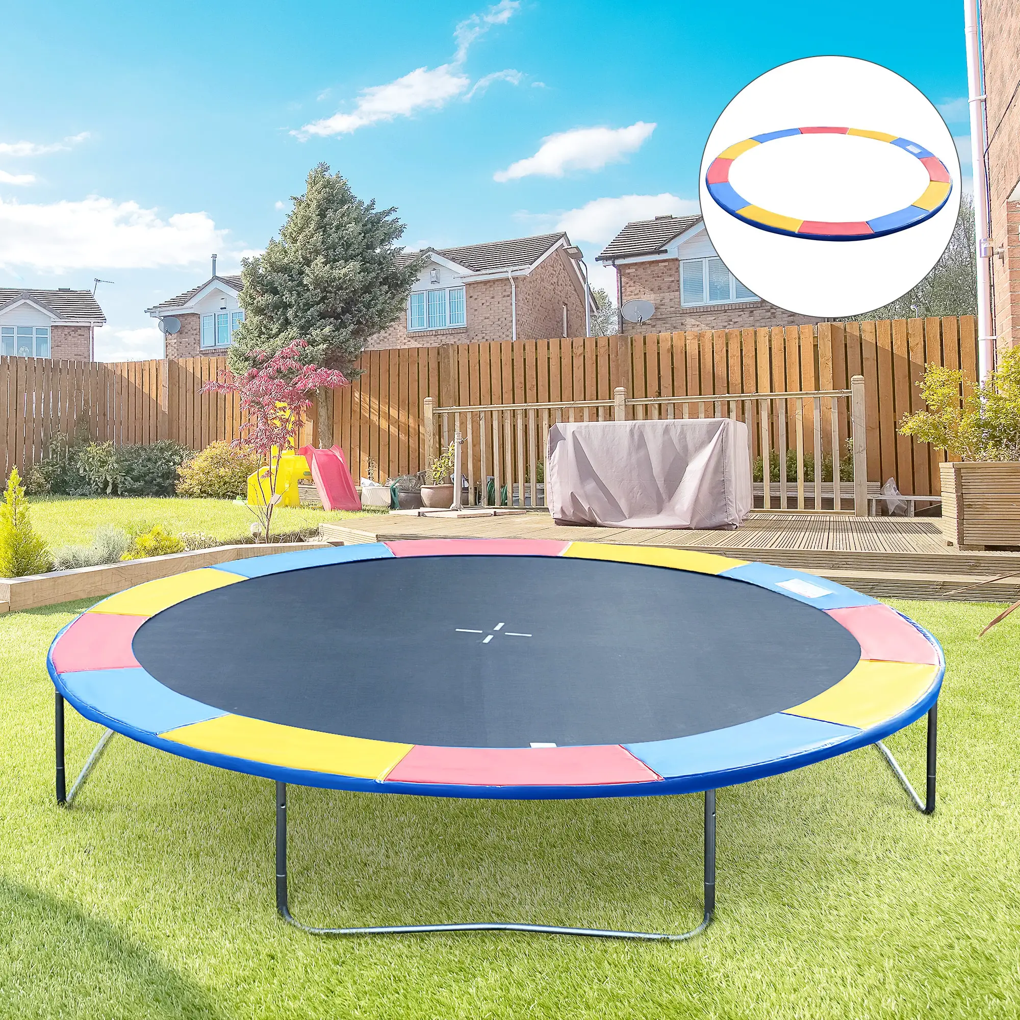 14FT Trampoline Pad, ⌀168", Replacement, Jump Bounce, Colorful - Image 8
