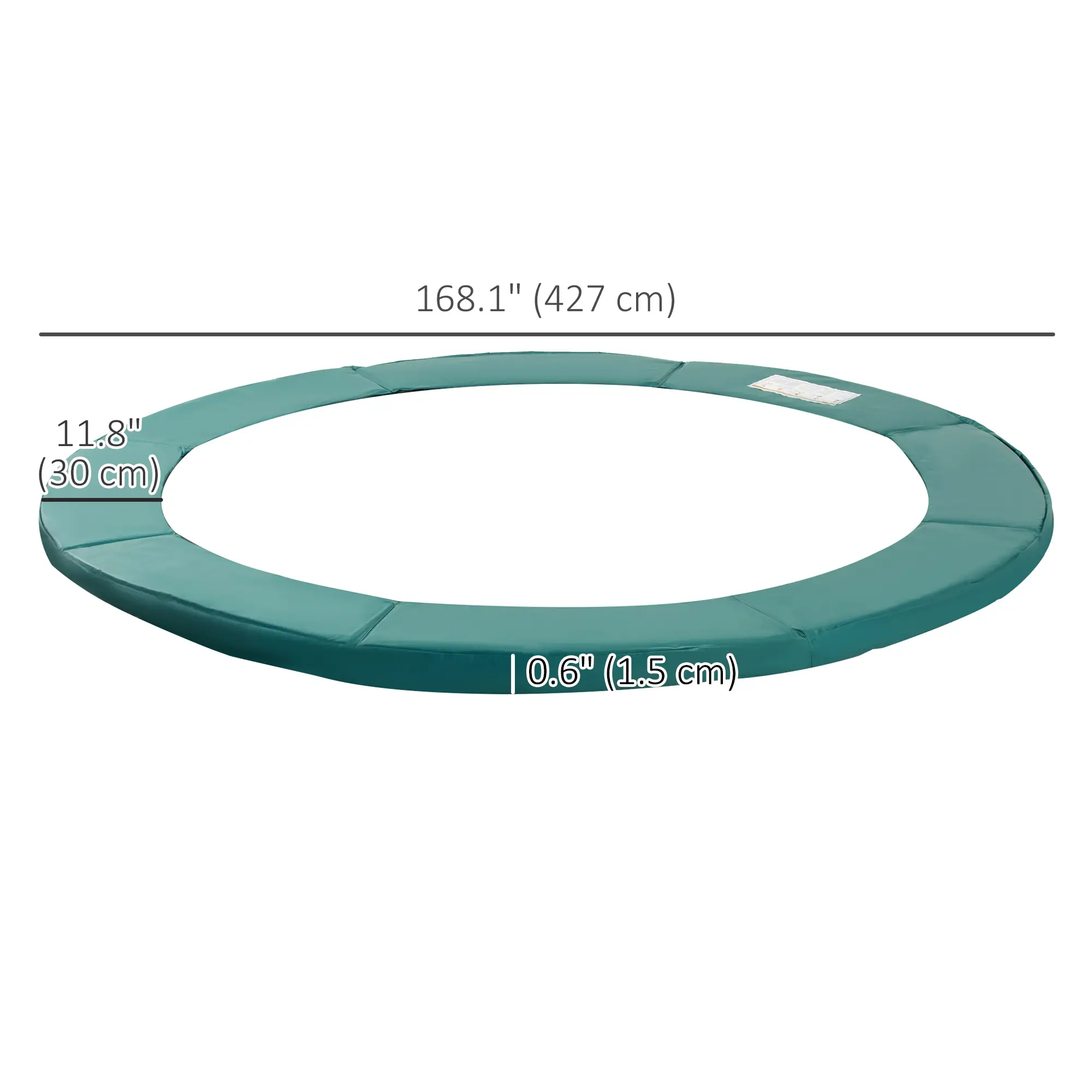 14FT Trampoline Pad Replacement, Φ168" Spring Cover, Water-Resistant, Green - Image 3