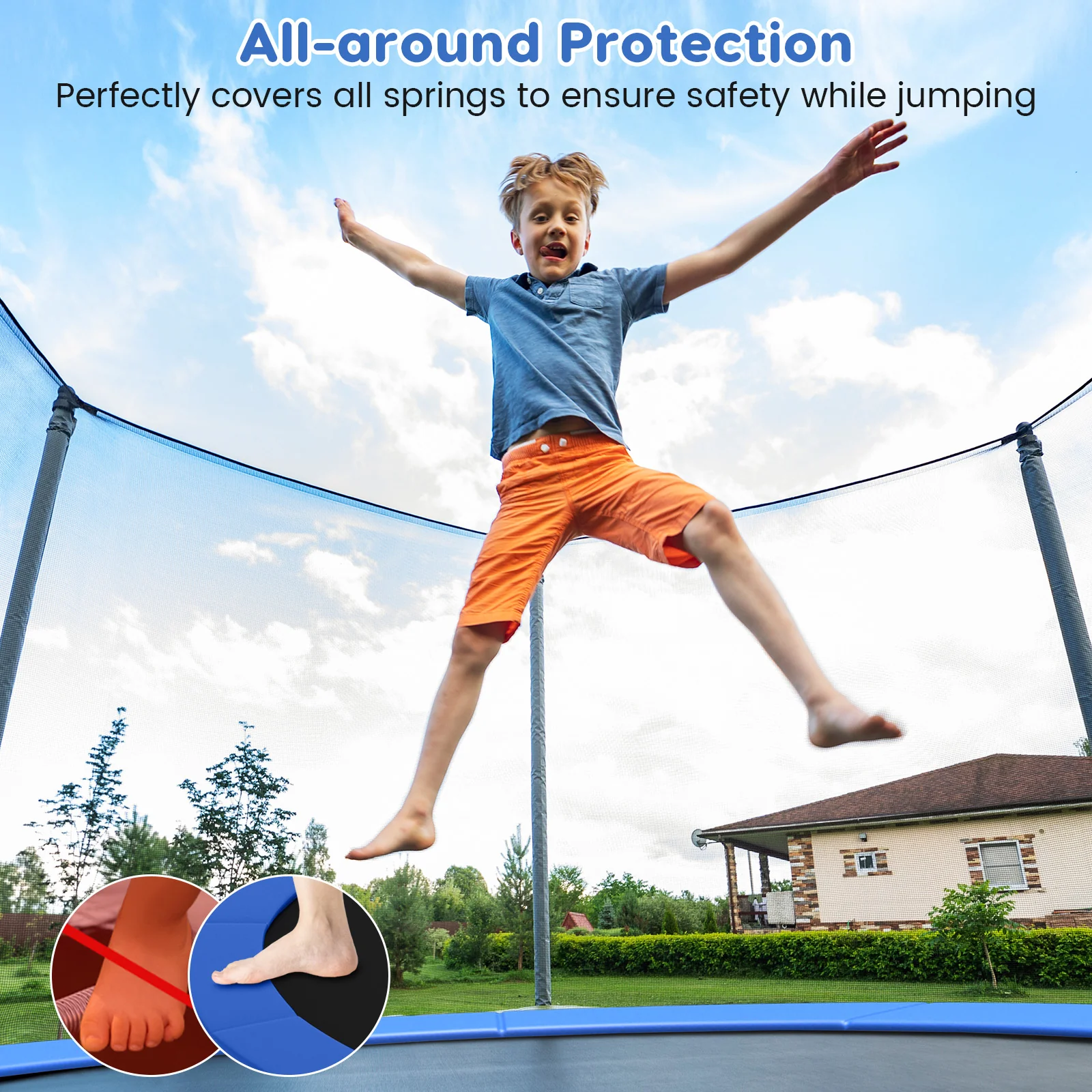 14ft Trampoline Pad Replacement, Safety Pad With Straps, Blue - Image 8