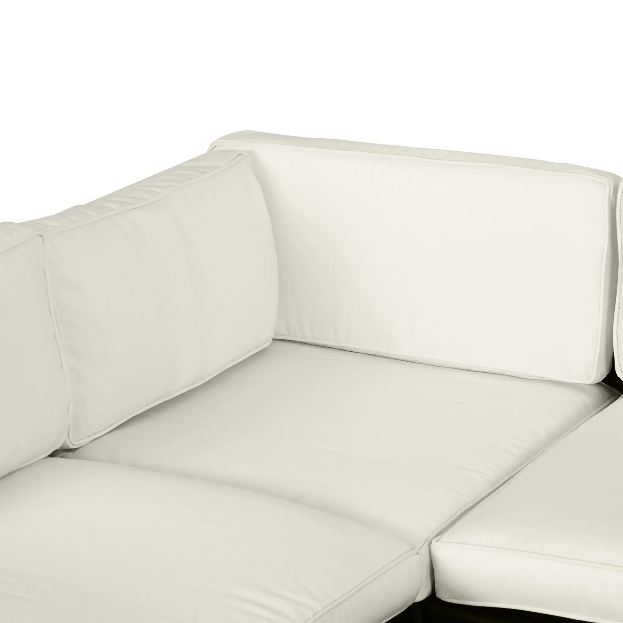 14pc Patio Rattan Sofa Set, Polyester Cushion Cover, Cream White - Image 10