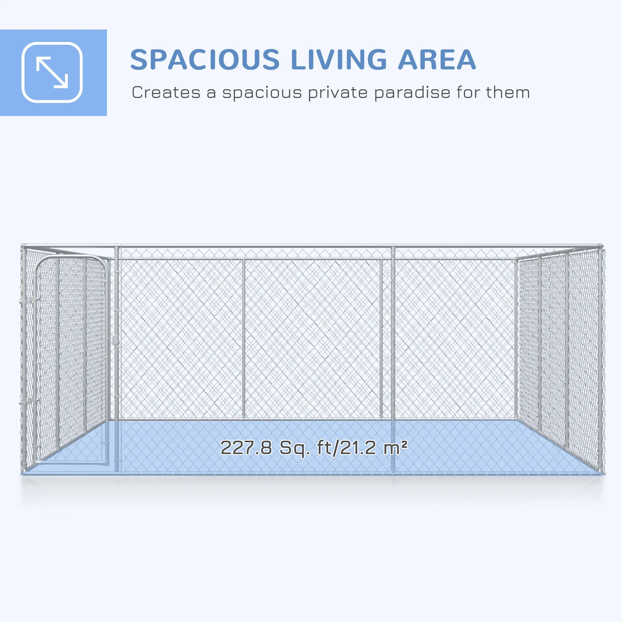 15.1' x 15.1' x 6' Dog Playpen, Galvanized Steel Frame, for Small Medium Dogs - Image 4