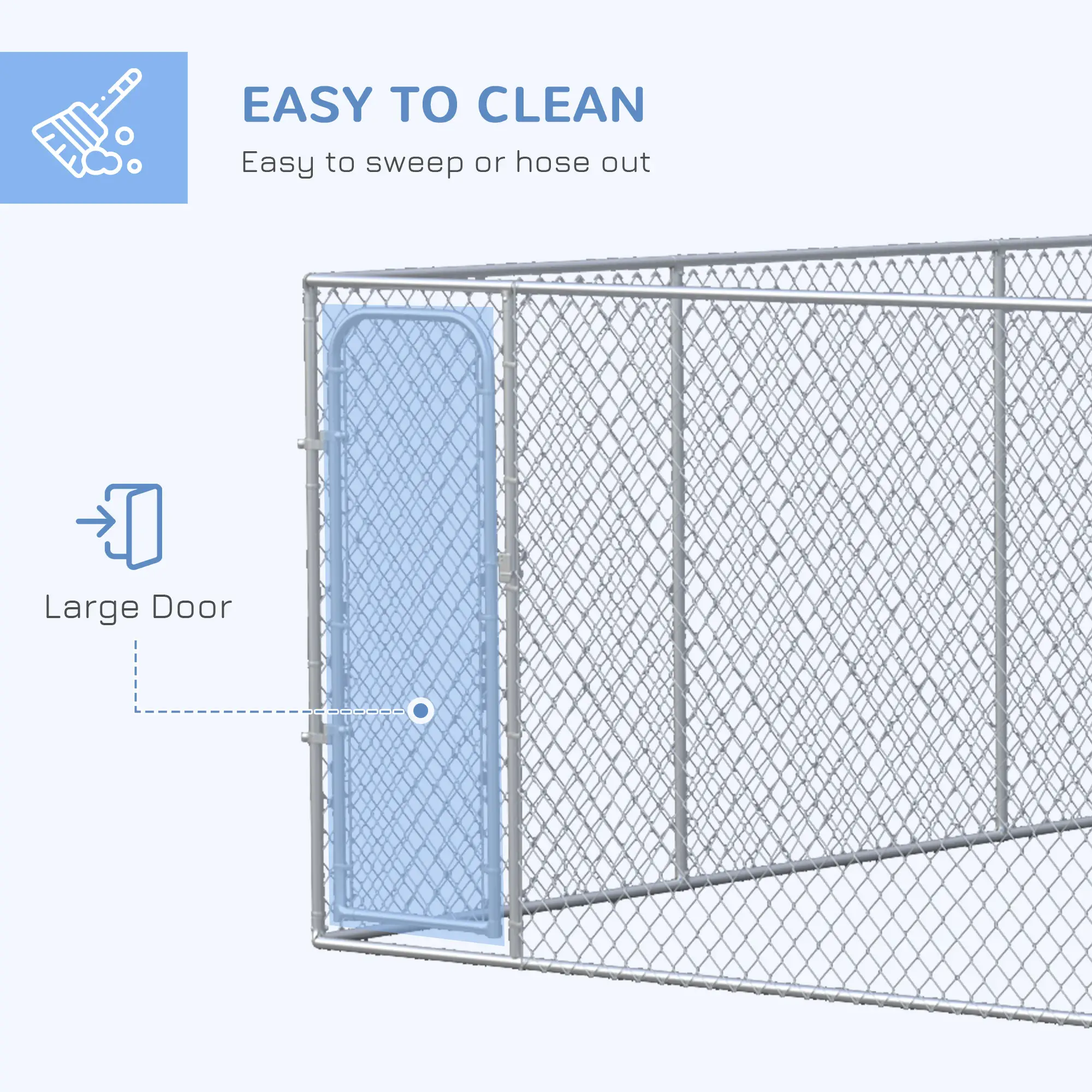 15.1' x 15.1' x 6' Dog Playpen, Galvanized Steel Frame, for Small Medium Dogs - Image 6