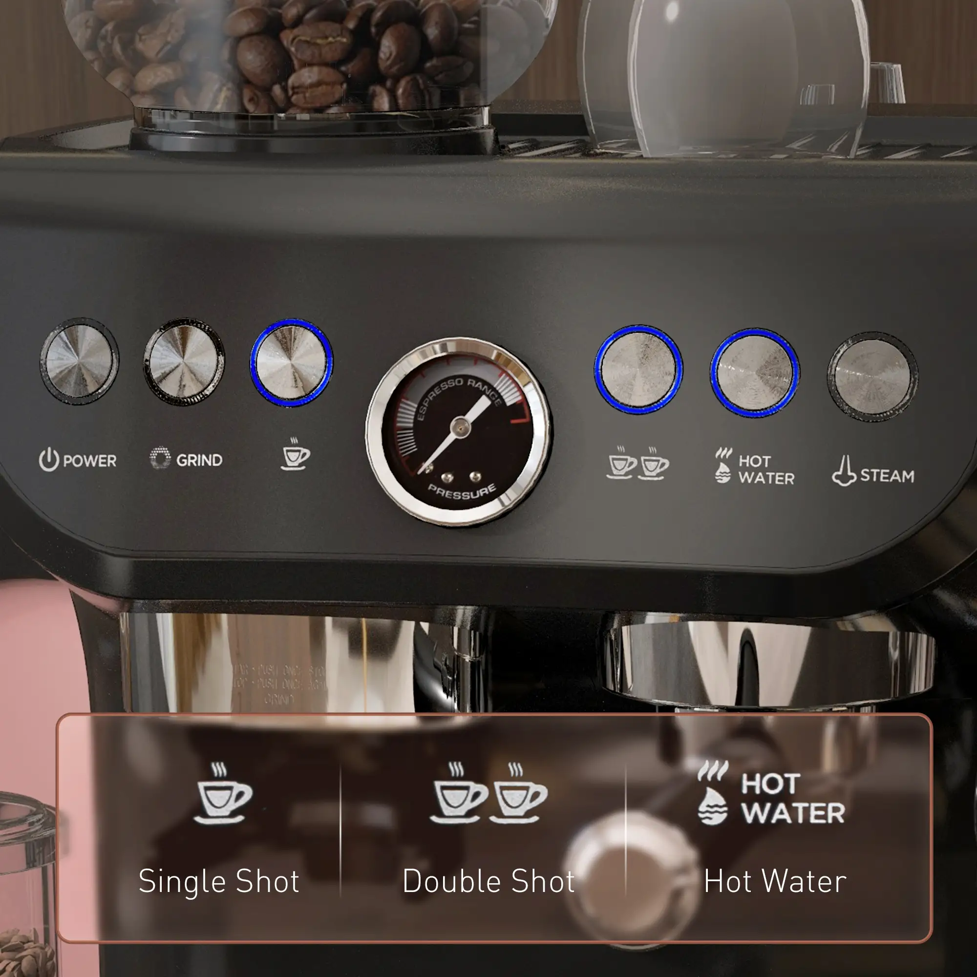 15 Bar Espresso Machine With Milk Frother & Grinder - Image 7