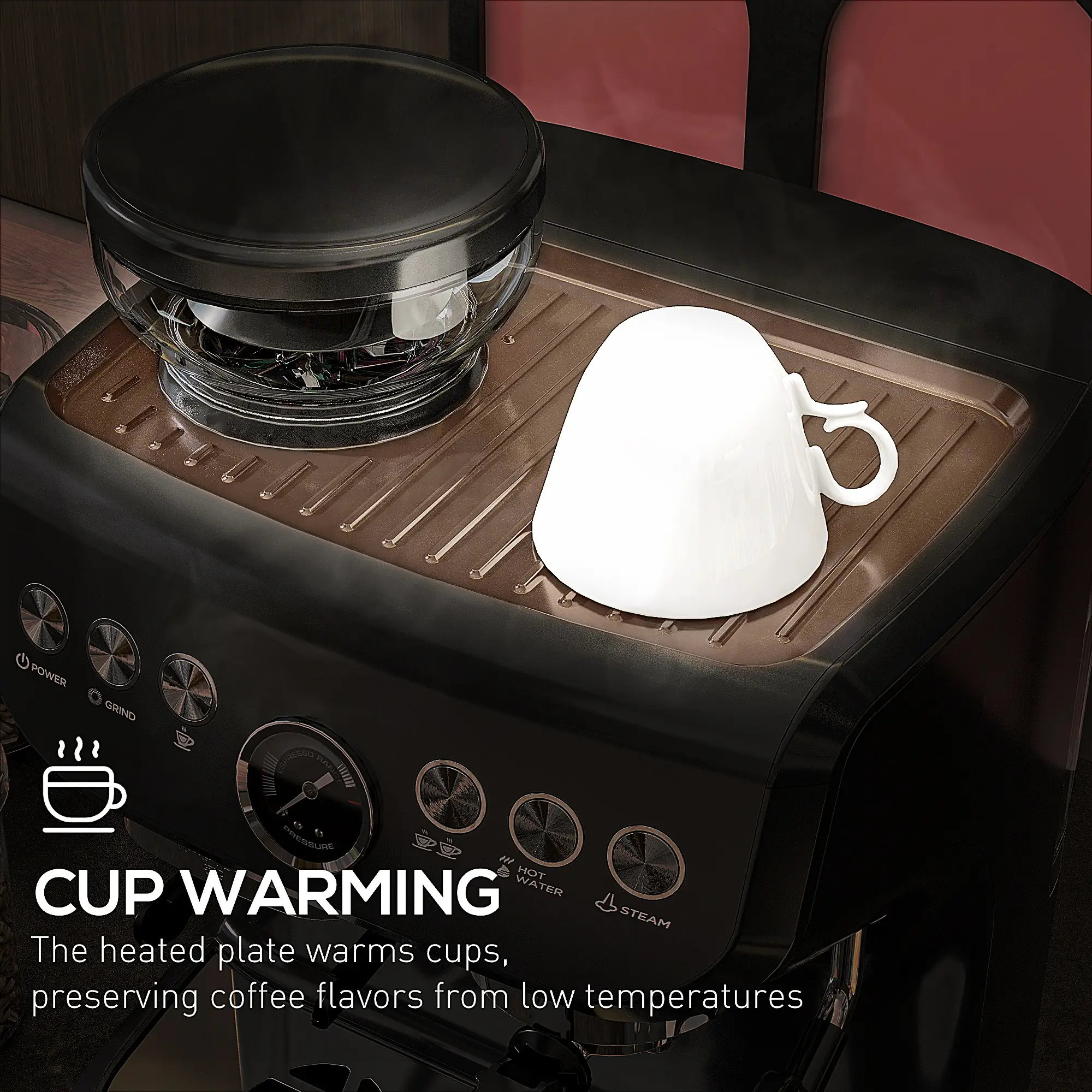 15 Bar Espresso Machine With Milk Frother & Grinder - Image 9