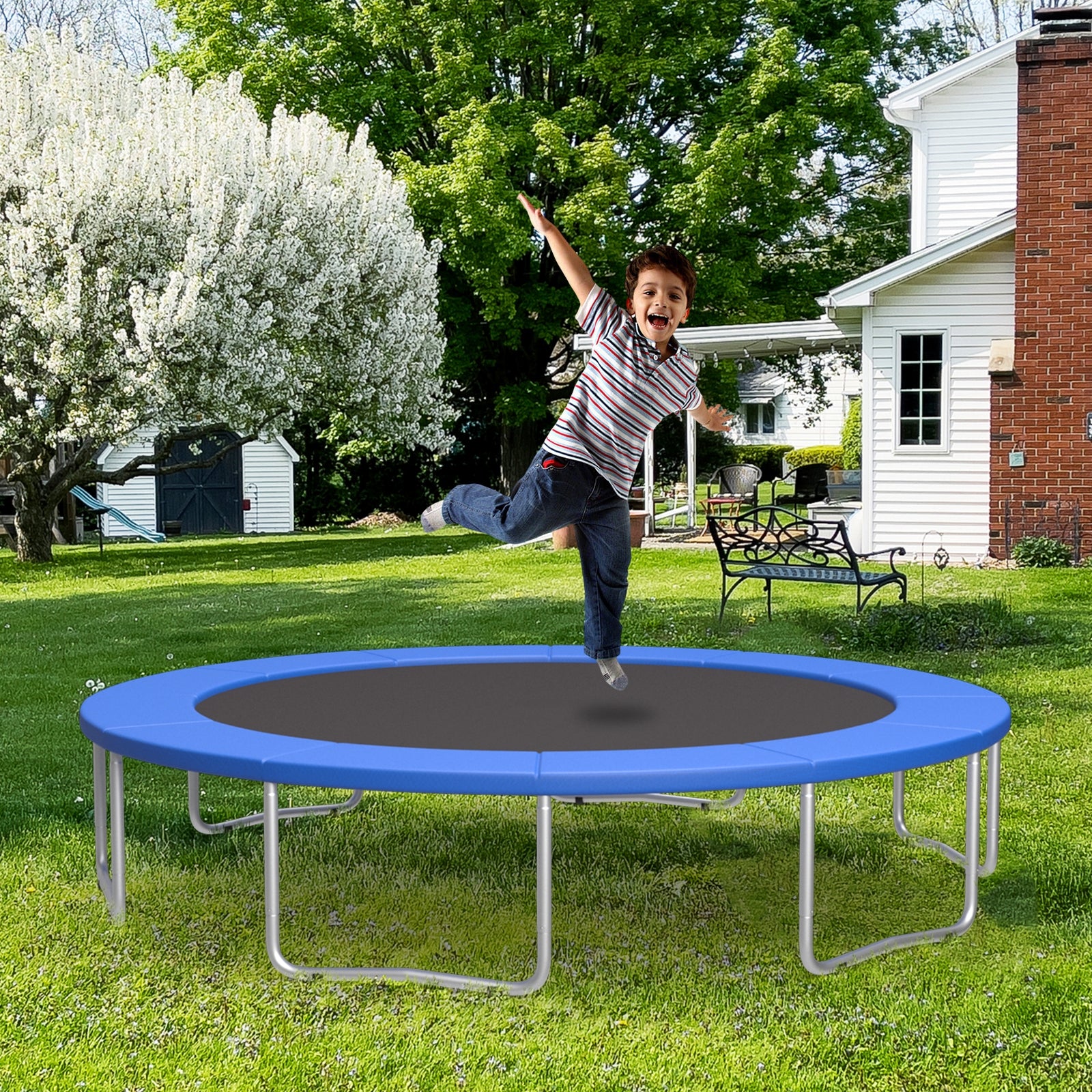 15 Feet Trampoline Pad Replacement, Safety Pad, Blue - Image 3