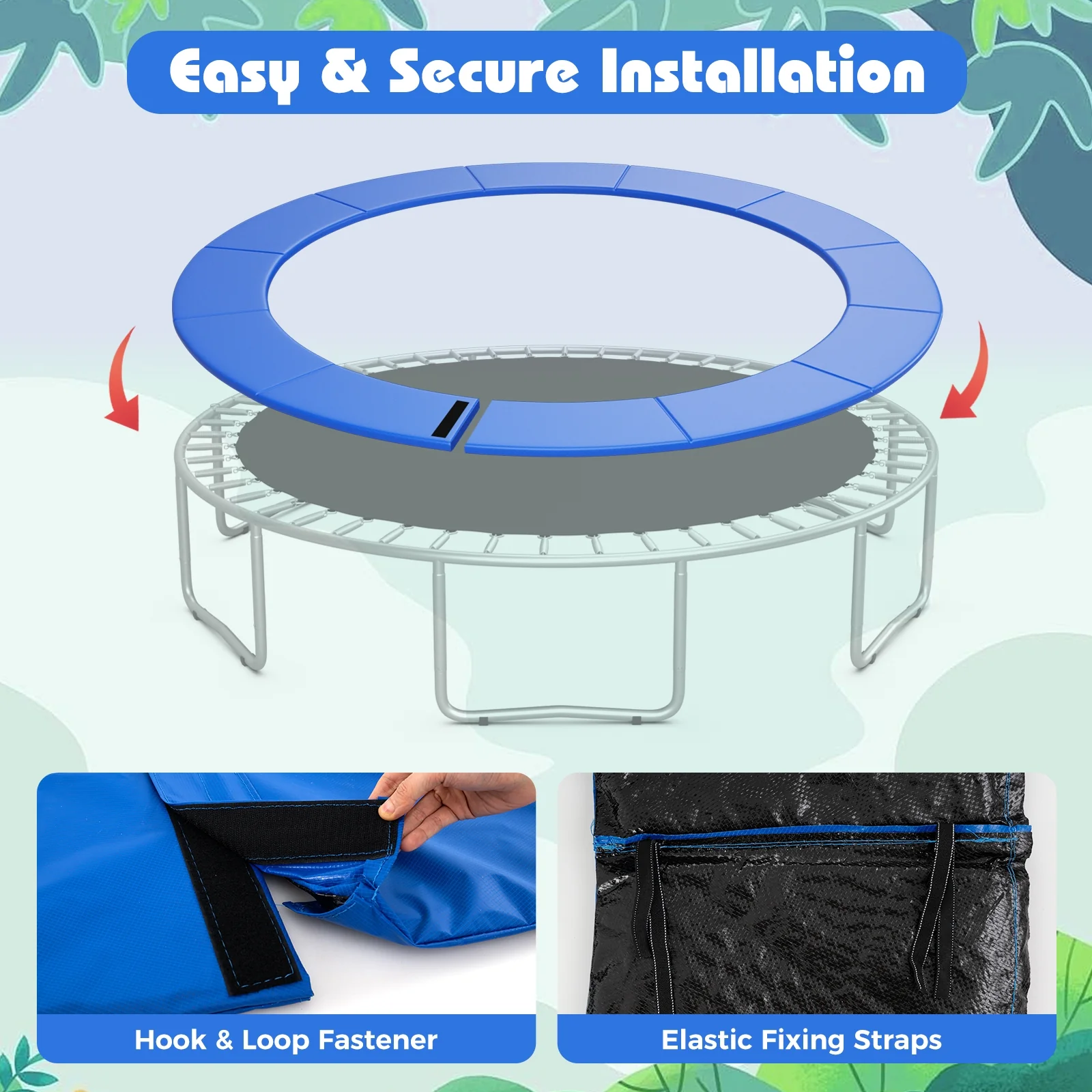 15 Feet Trampoline Pad Replacement, Safety Pad, Blue - Image 7
