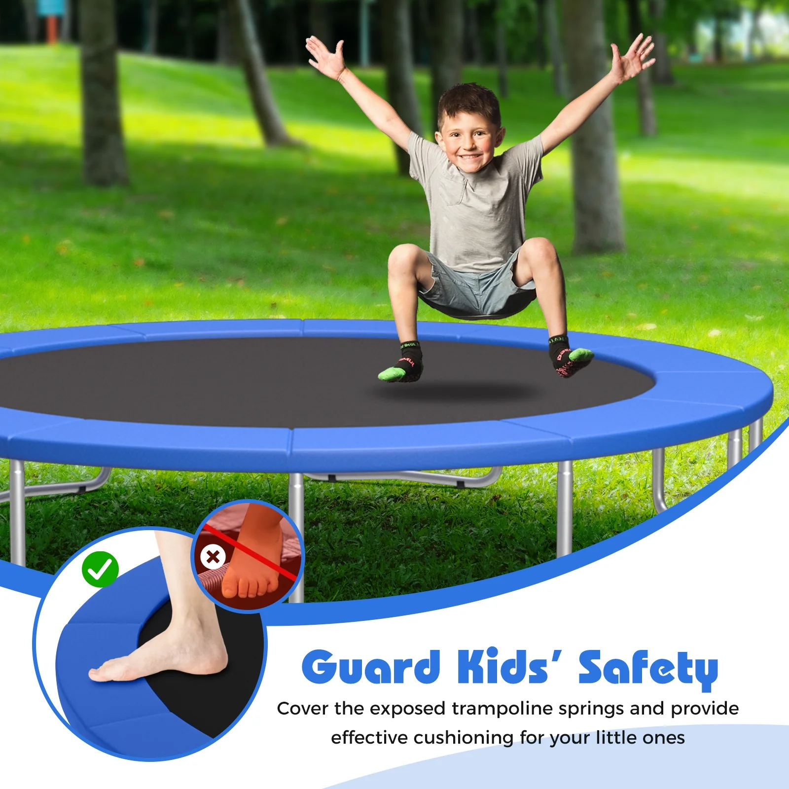 15 Feet Trampoline Pad Replacement, Safety Pad, Blue - Image 8