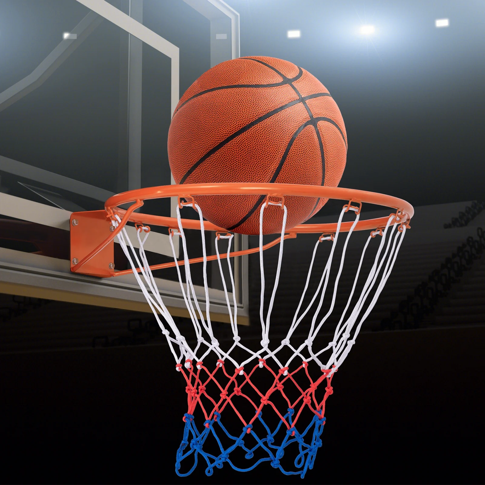15 Inch Basketball Rim, All Weather Net, Orange - Image 2