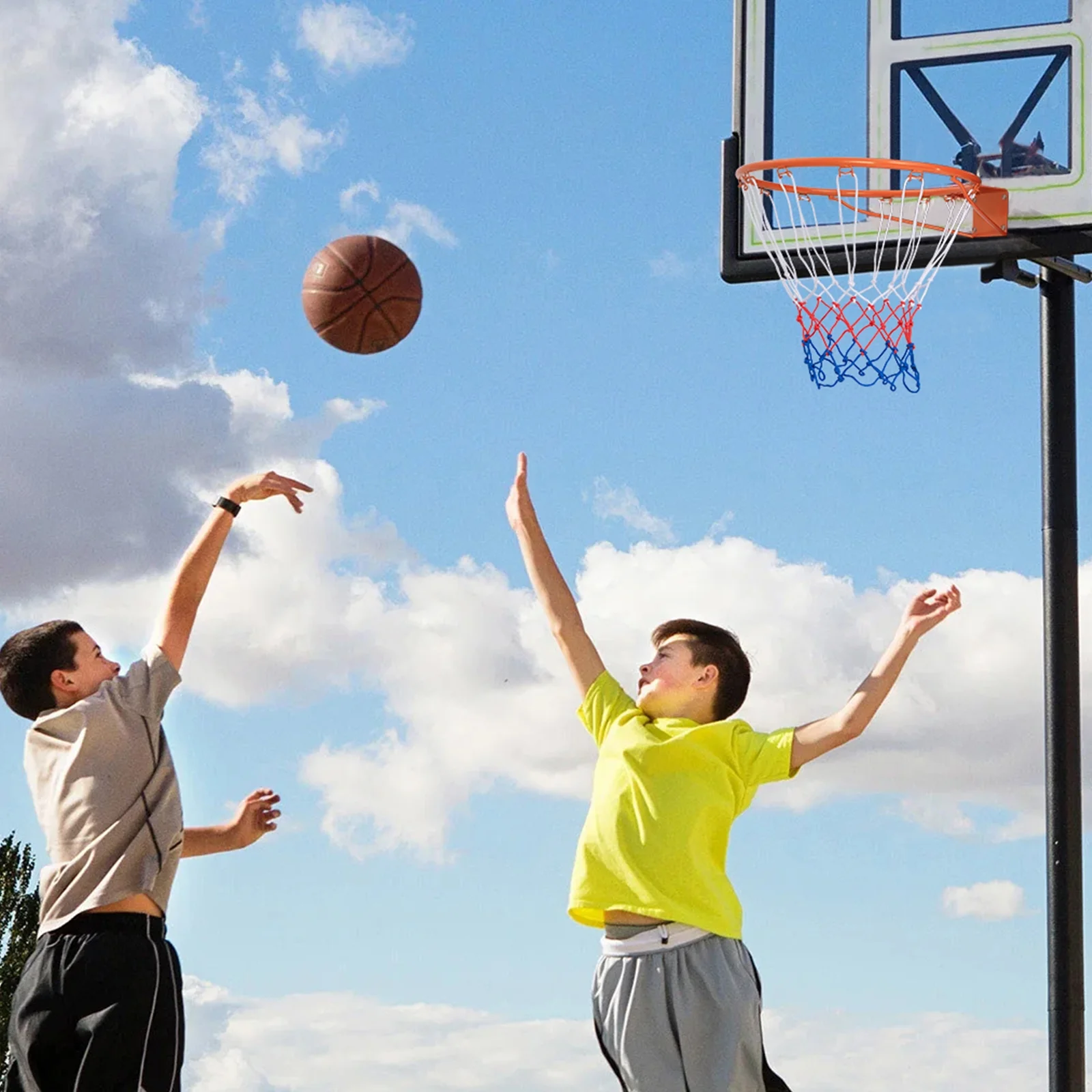 15 Inch Basketball Rim, All Weather Net, Orange - Image 3