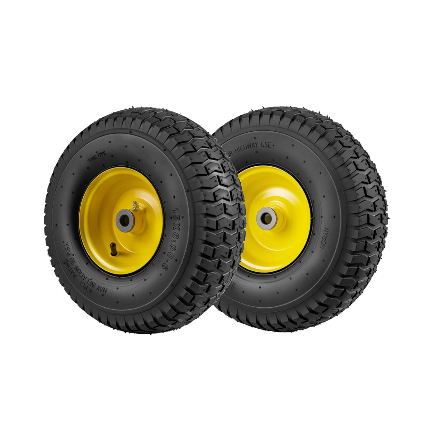 15 x 6.00-6 Tube-type Tires & Wheels 2 Pack 4 PR Tires, Yellow - Image 5
