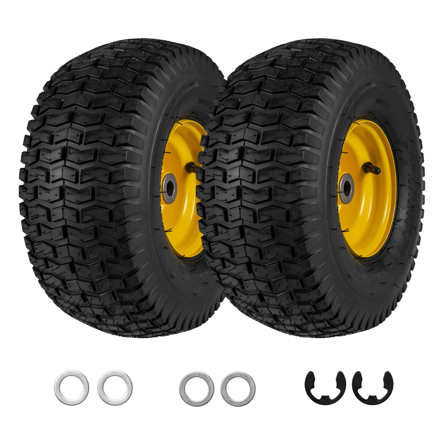 15 x 6.00-6 Tubeless Tires and Wheels 2 Pack 4 PR Tires, Yellow - Image 4