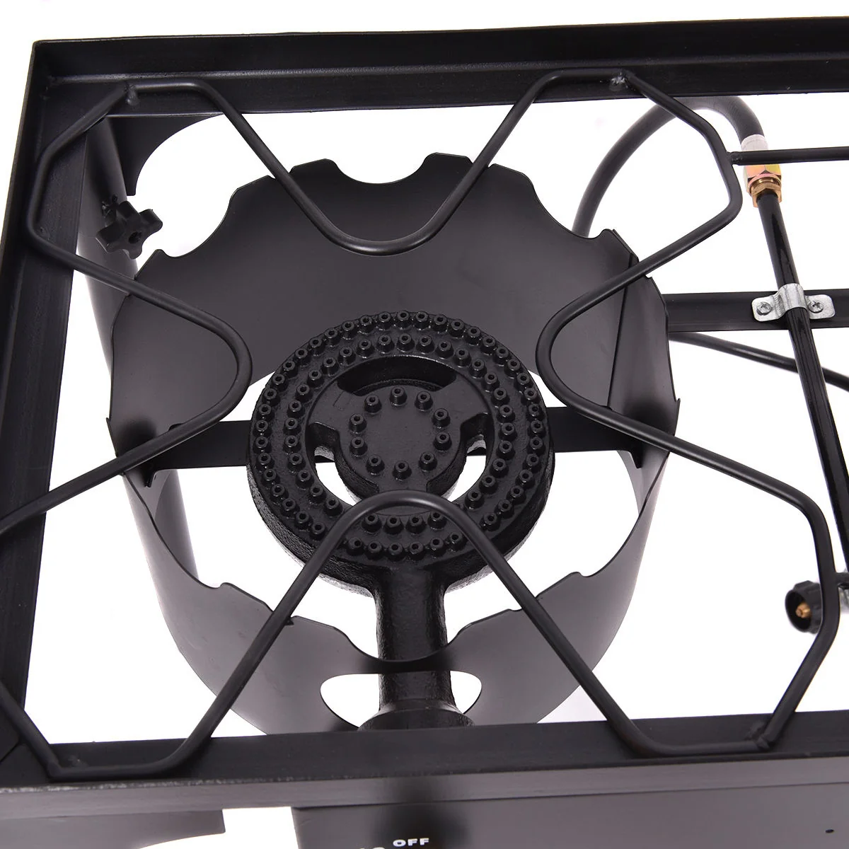 150,000 BTU Double Burner Outdoor Stove BBQ Grill, Black - Image 9