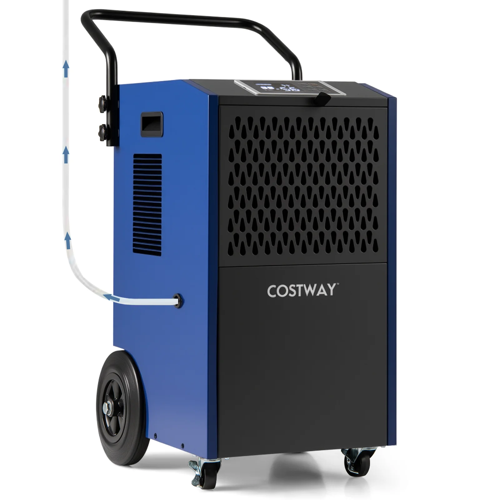 154 Pints Commercial Dehumidifier With Pump, Drain Hoses, Blue - Image 3