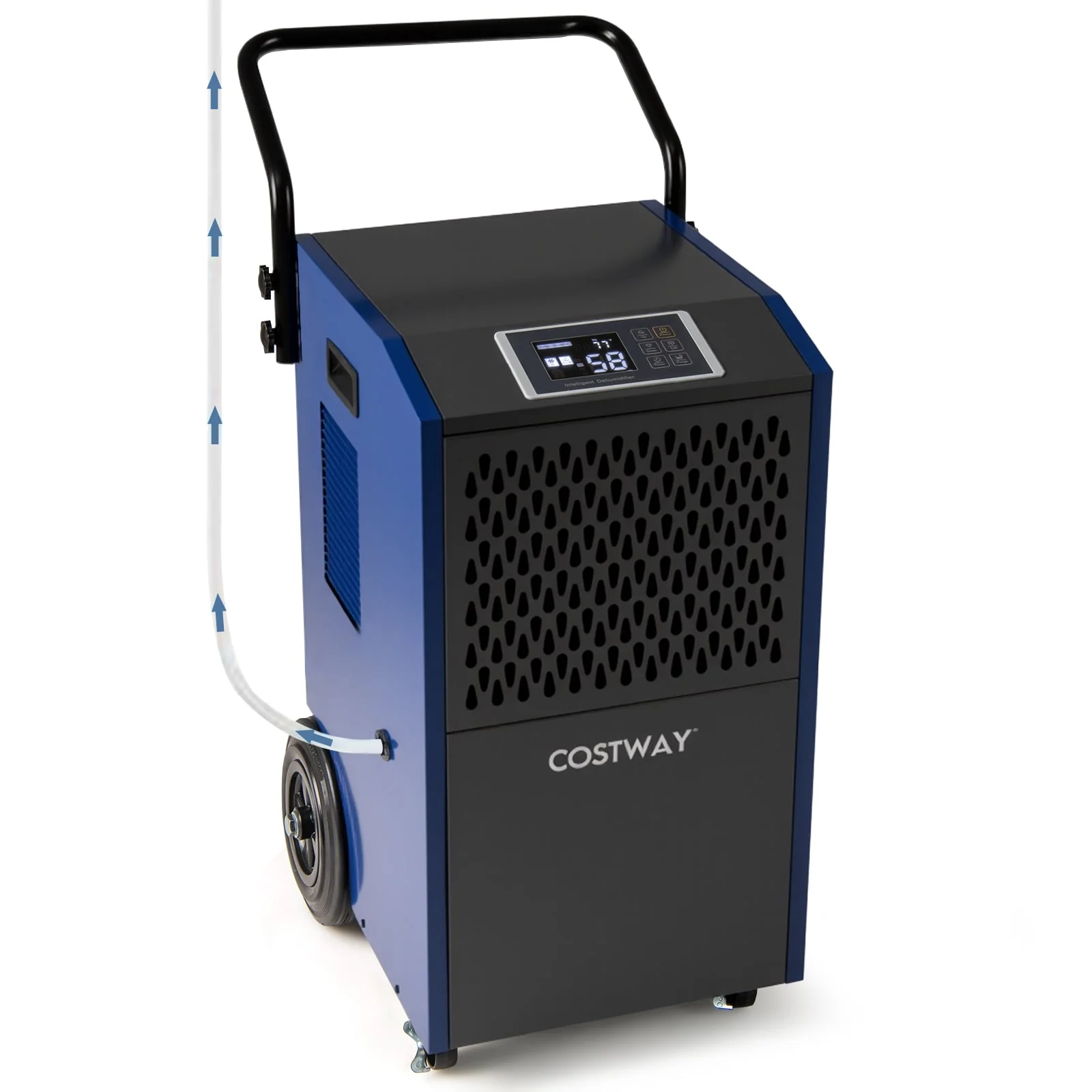 154 Pints Commercial Dehumidifier With Pump, Drain Hoses, Blue - Image 4