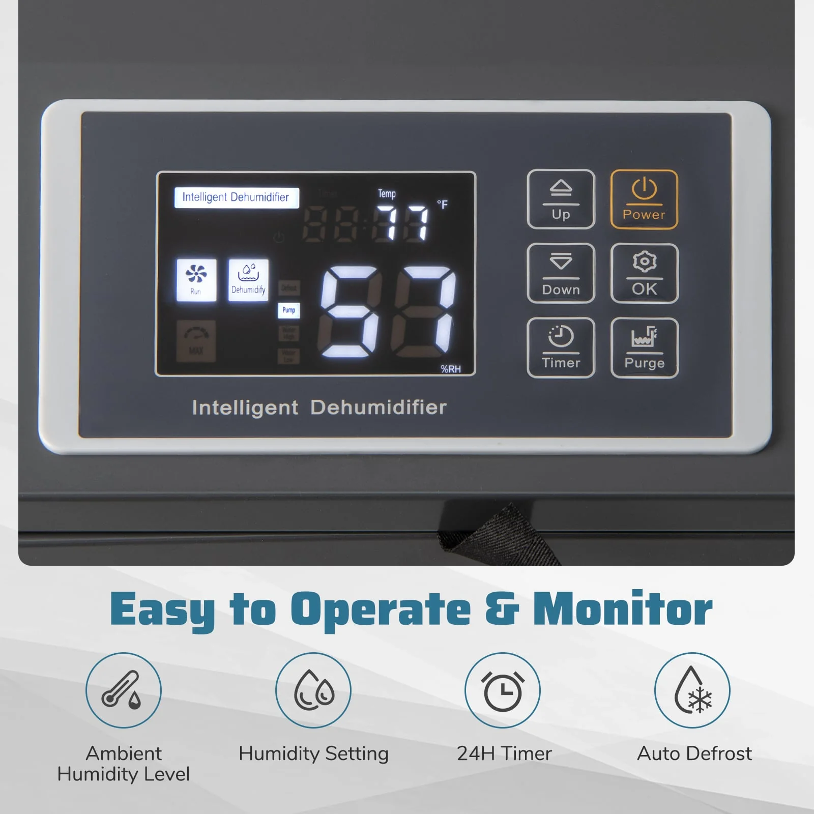 154 Pints Commercial Dehumidifier With Pump, Drain Hoses, Blue - Image 7