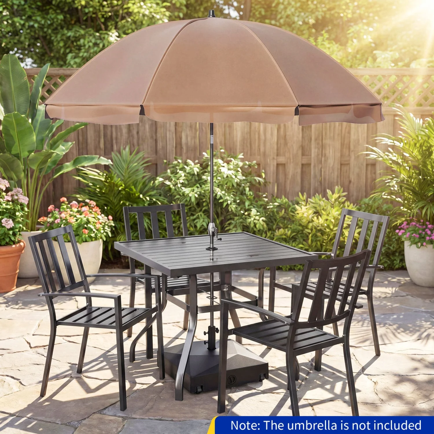 154lbs Mobile Fillable Patio Umbrella Base, 4 Wheels - Image 2