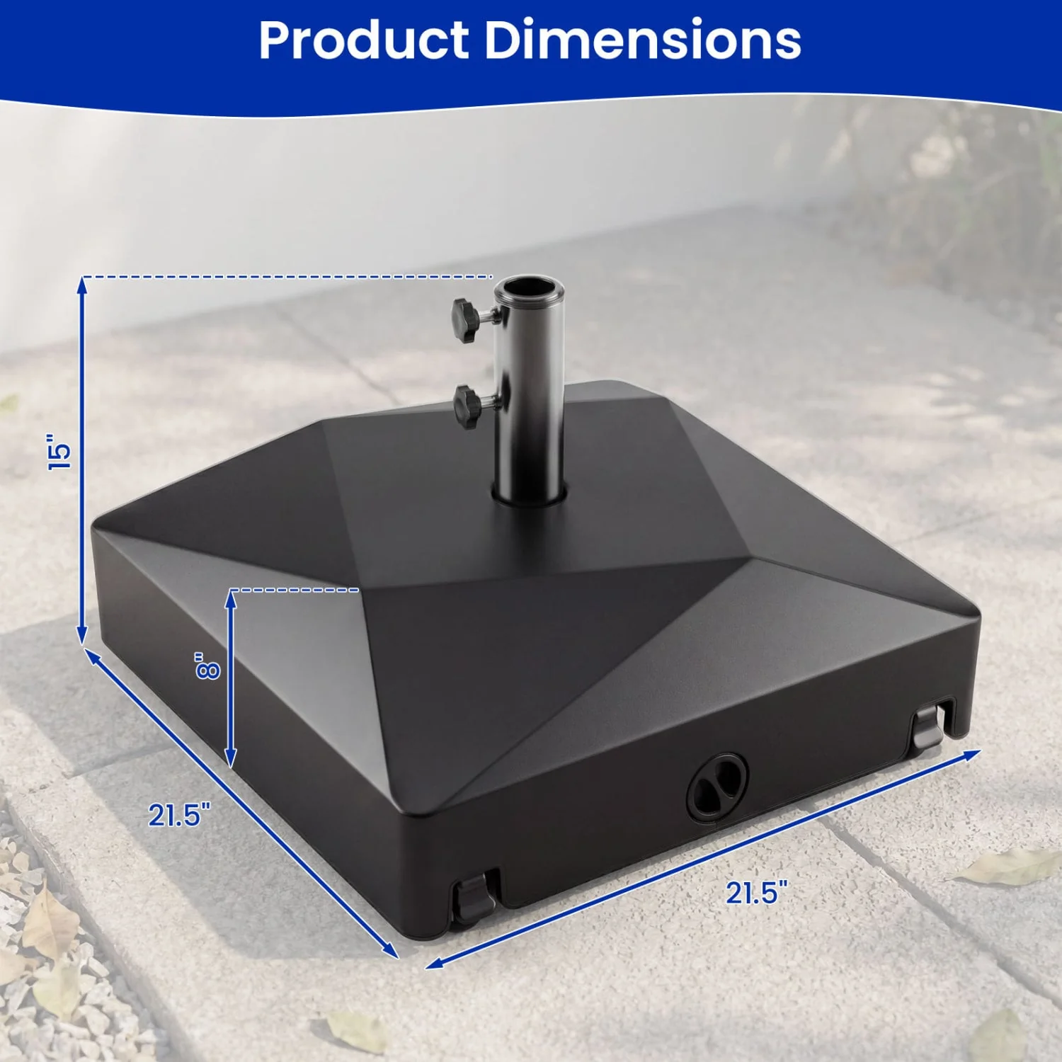 154lbs Mobile Fillable Patio Umbrella Base, 4 Wheels - Image 5