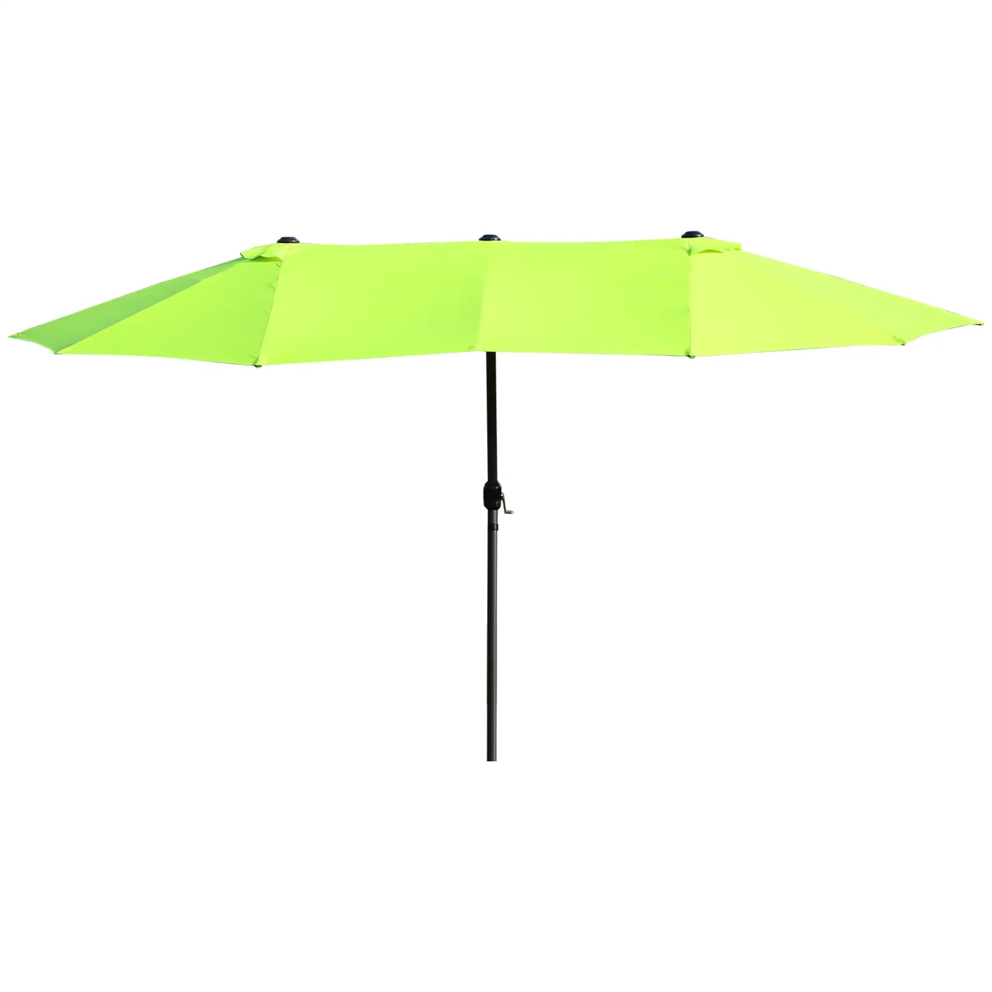 15ft Double-Sided Patio Umbrella, Twin Canopy, Crank, Green