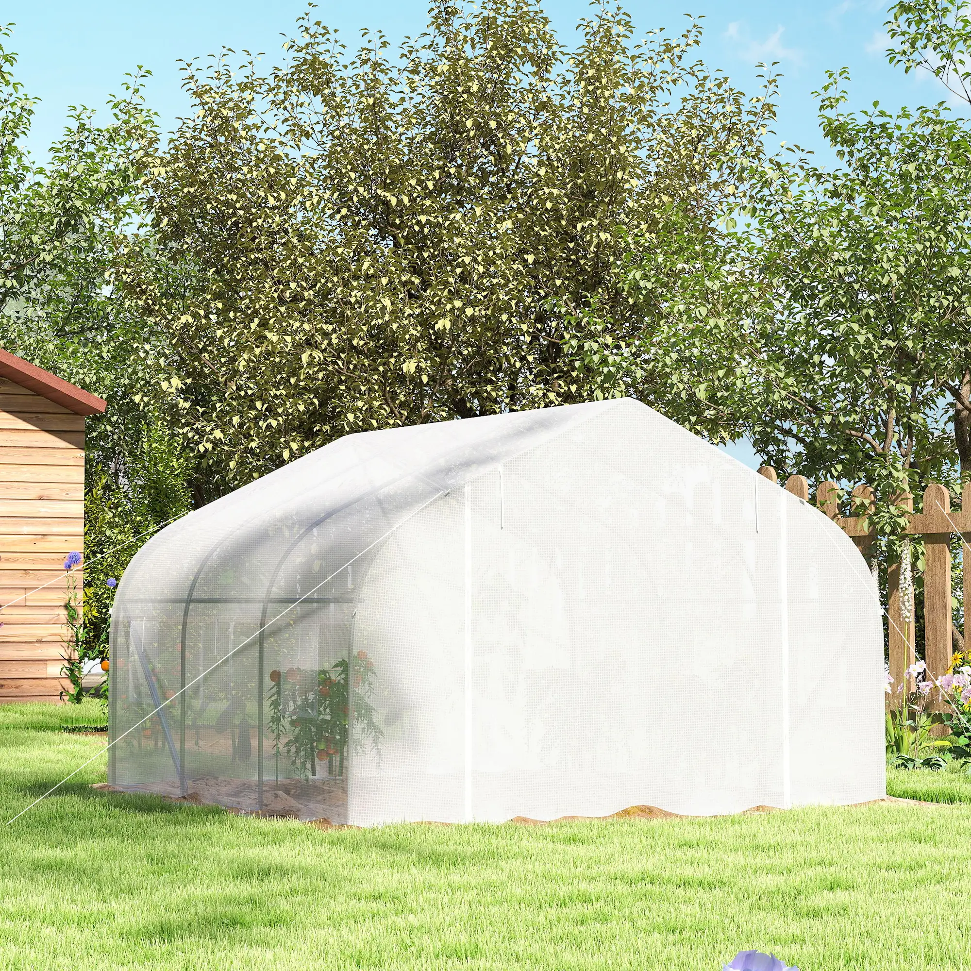 15'x10'x7' Greenhouse, Planting Shed, White - Image 10