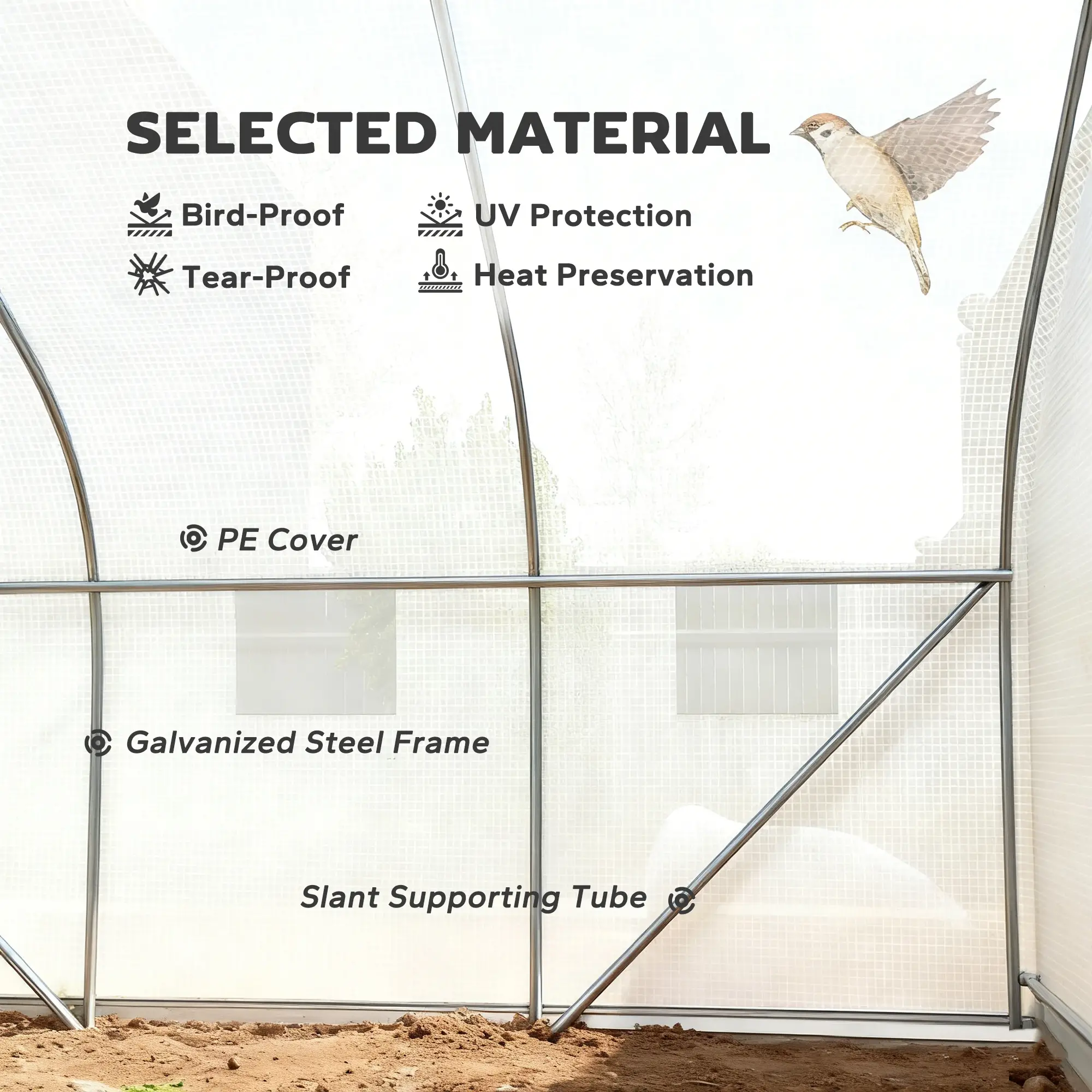 15'x10'x7' Greenhouse, Planting Shed, White - Image 4