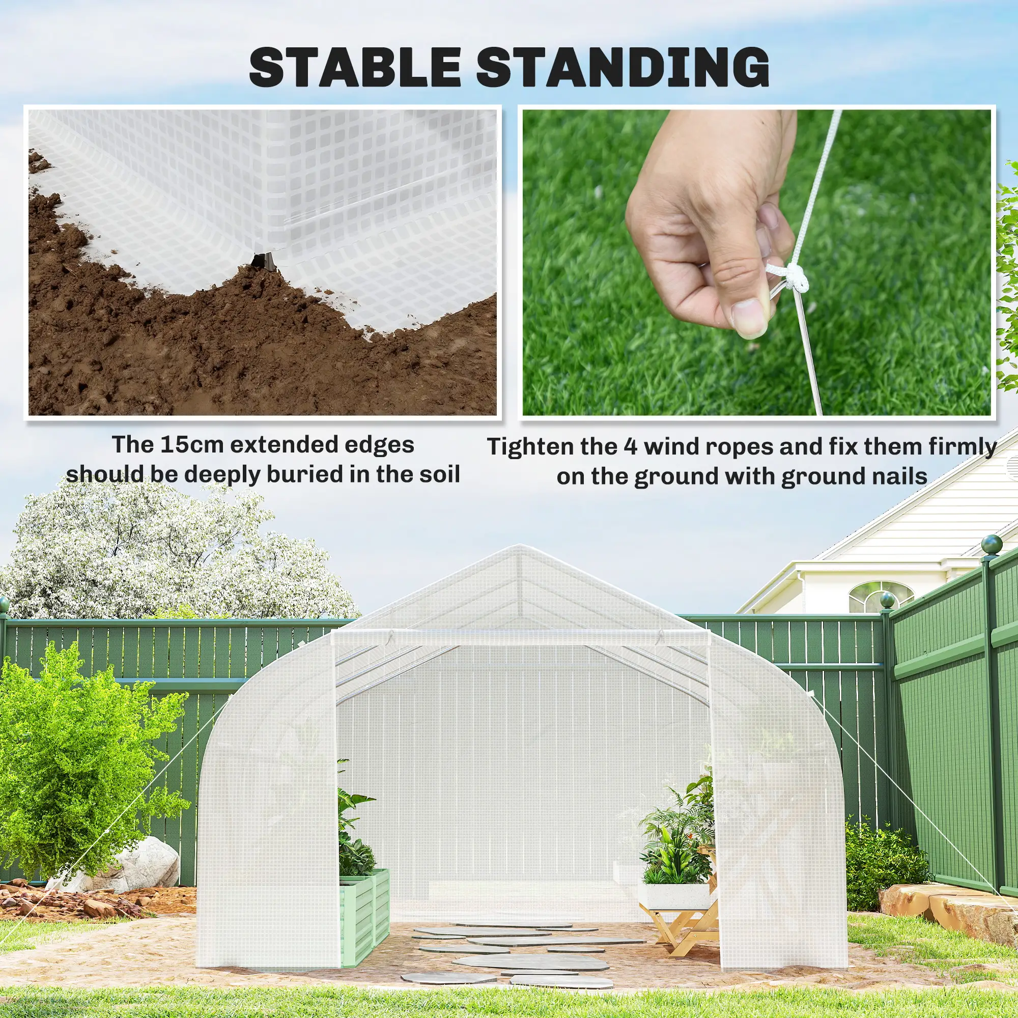 15'x10'x7' Greenhouse, Planting Shed, White - Image 5