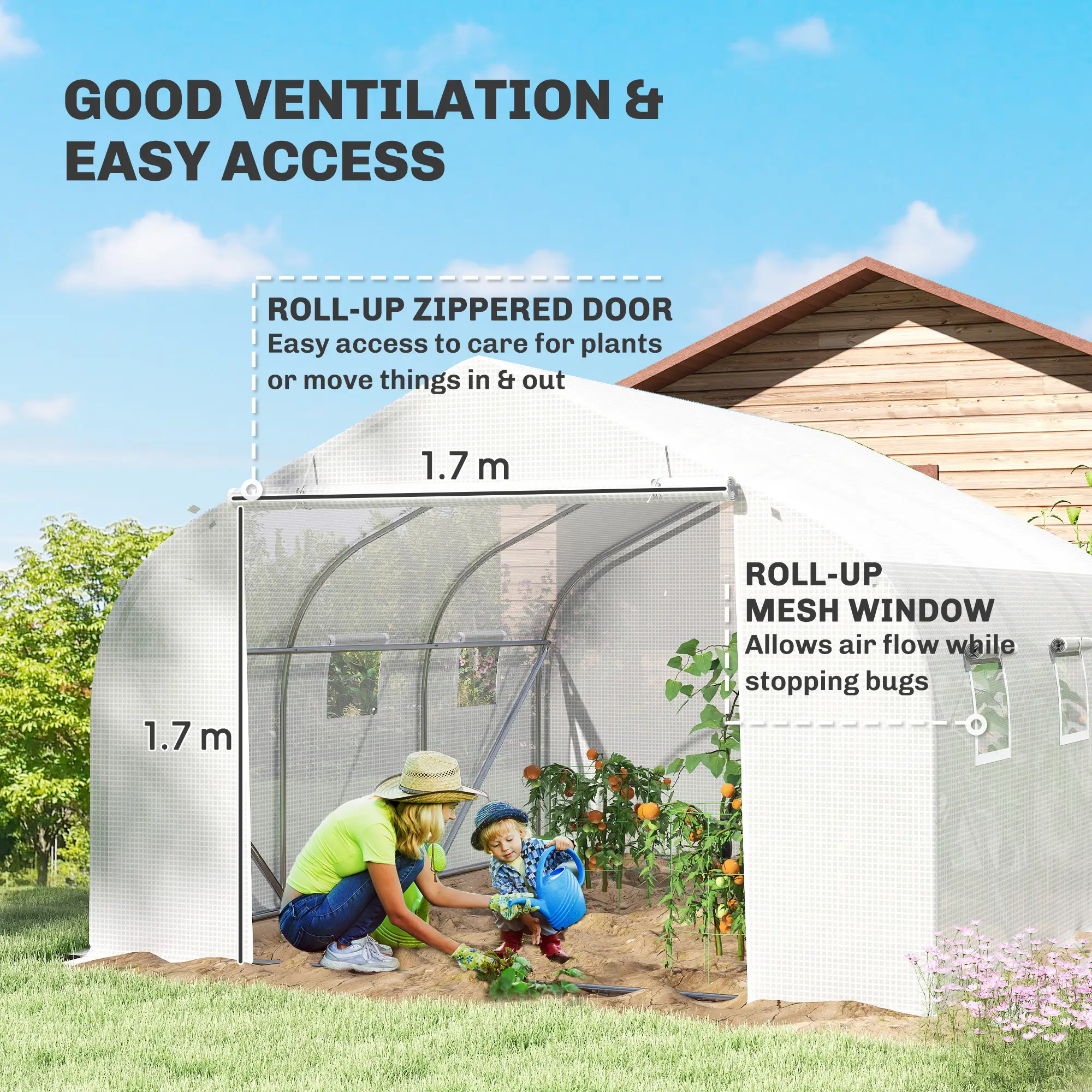 15'x10'x7' Greenhouse, Planting Shed, White - Image 6