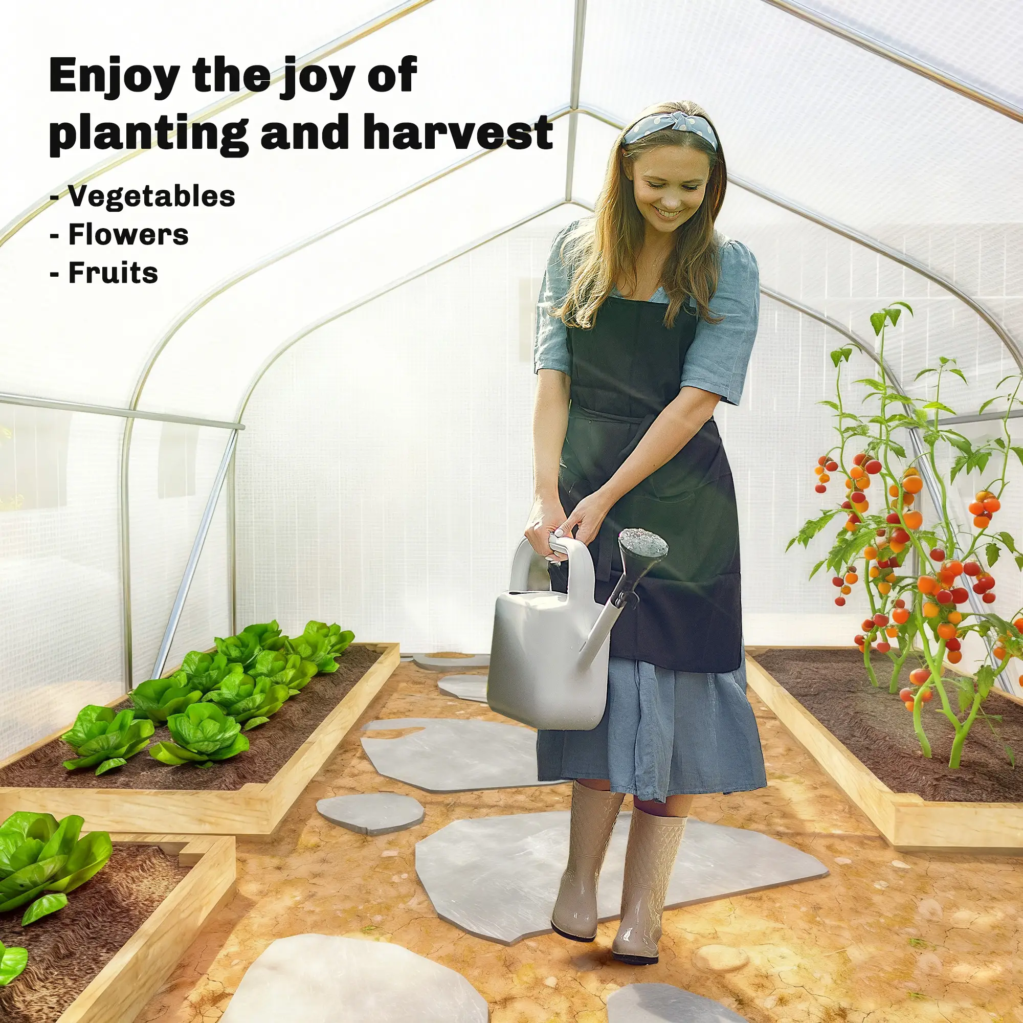 15'x10'x7' Greenhouse, Planting Shed, White - Image 7