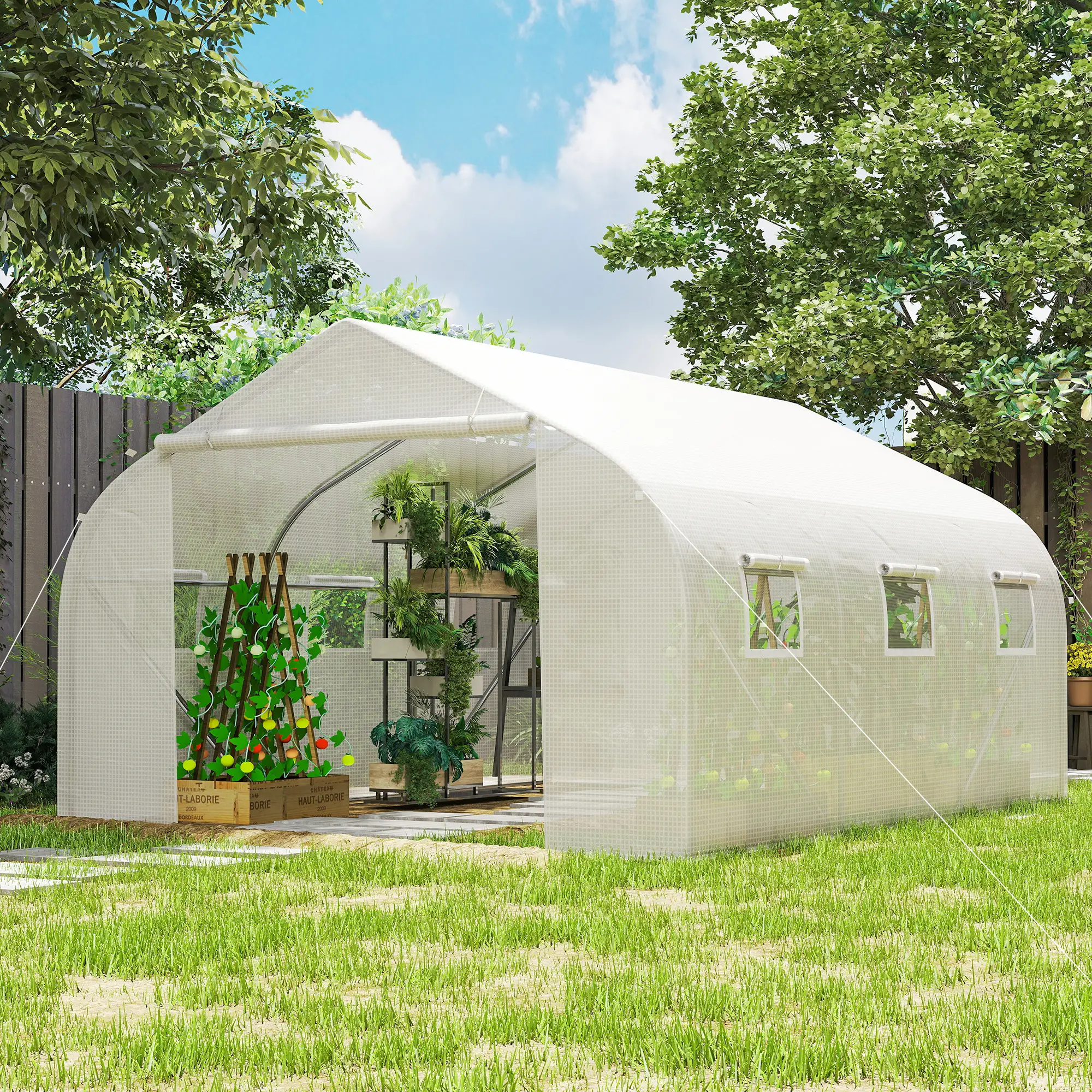 15'x10'x7' Greenhouse, Planting Shed, White - Image 9