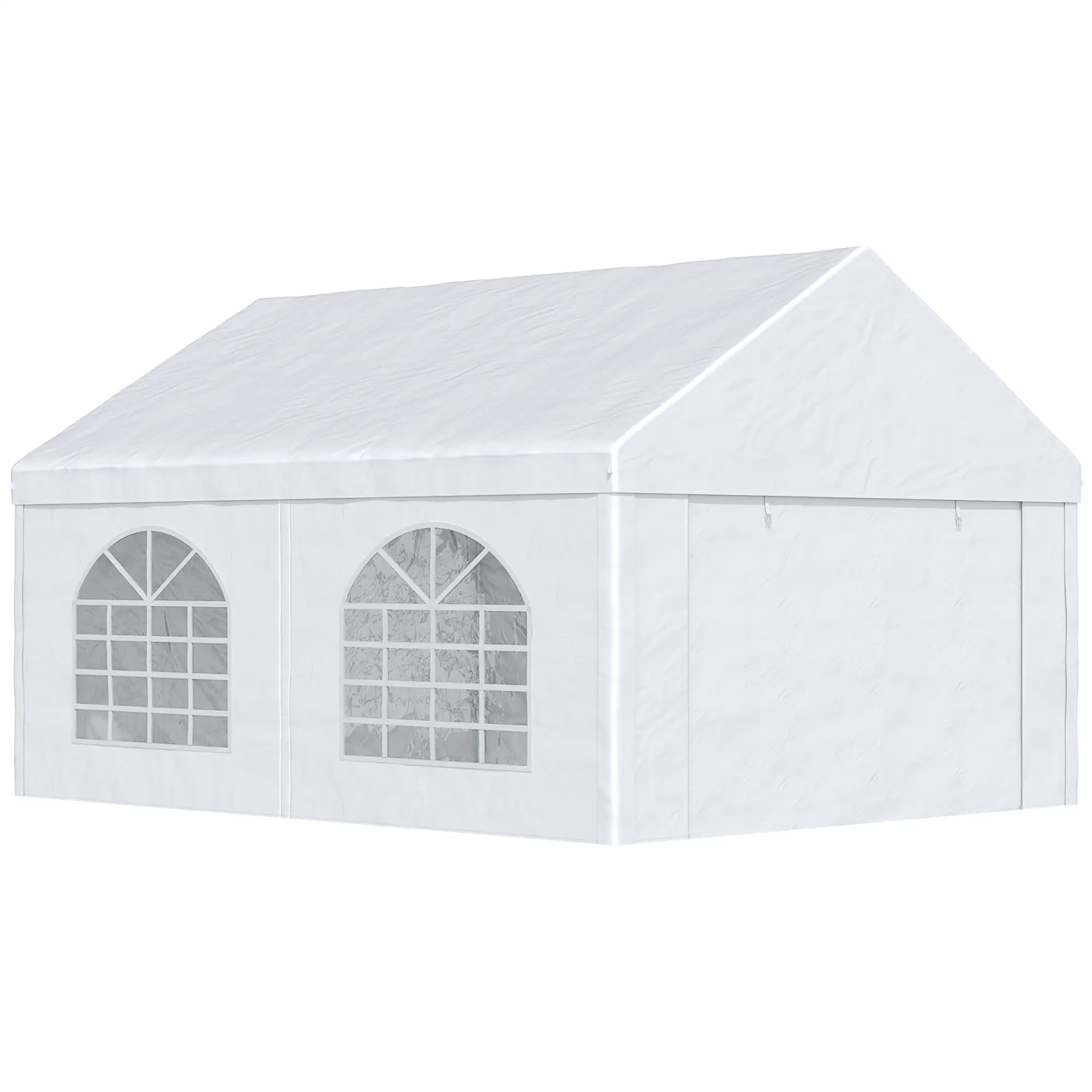 16.5' x 13' Outdoor Party Tent, With Sides, 4 Windows, 2 Doors, White