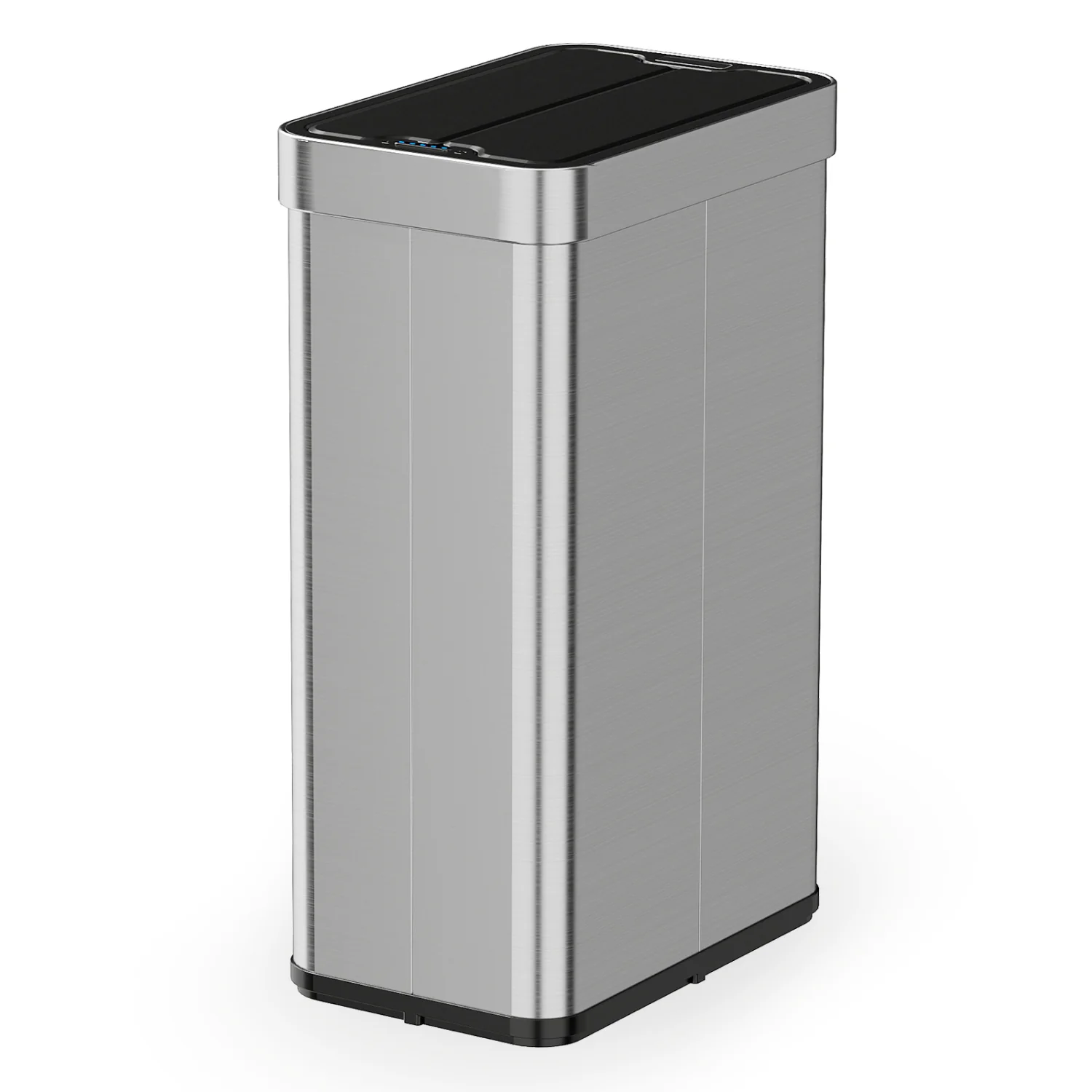 16 Gallon Trash Can with Wing Lids for Bedroom Bathroom Kitchen, Silver - Image 4