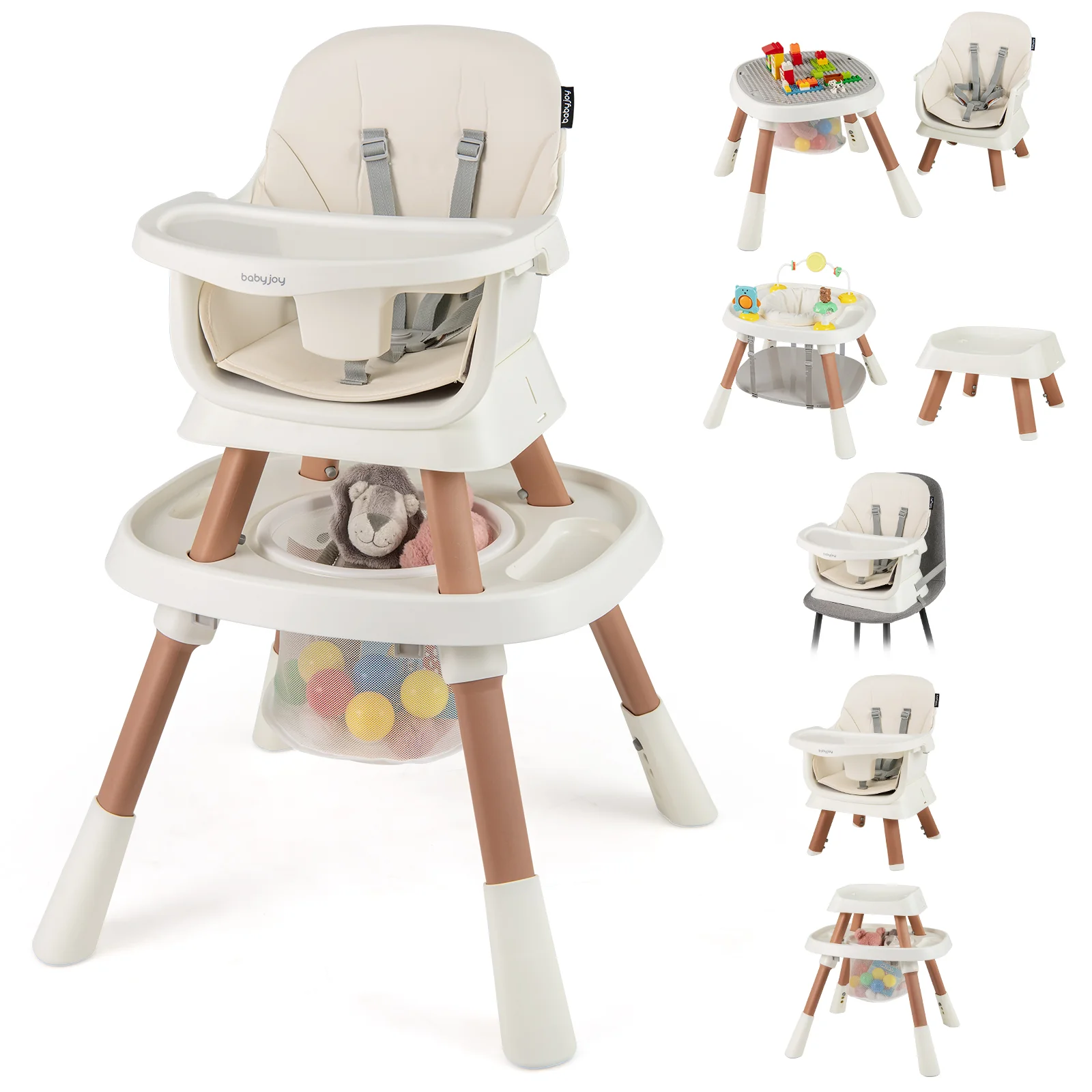 16-In-1 Baby High Chair, Activity Center, Booster Seat, White - Image 3