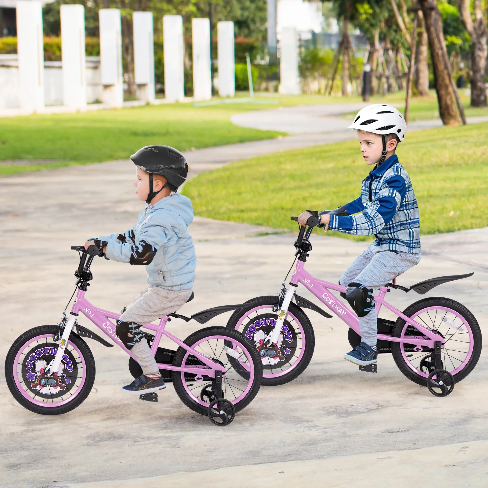 16 Inch Kids Bike, 4-8 Years, Adjustable Handlebar, Purple - Image 3