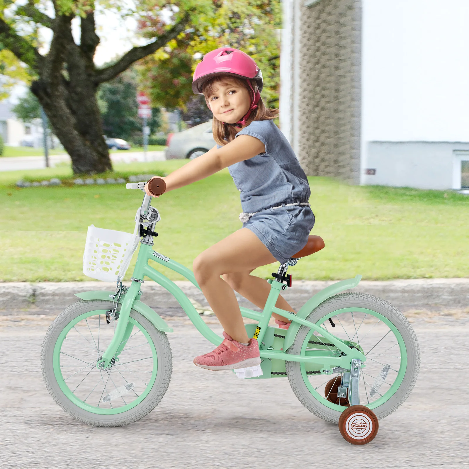 16 Inch Kids Bike, Adjustable Seat, Bell, For 3-8 Years, Green - Image 2