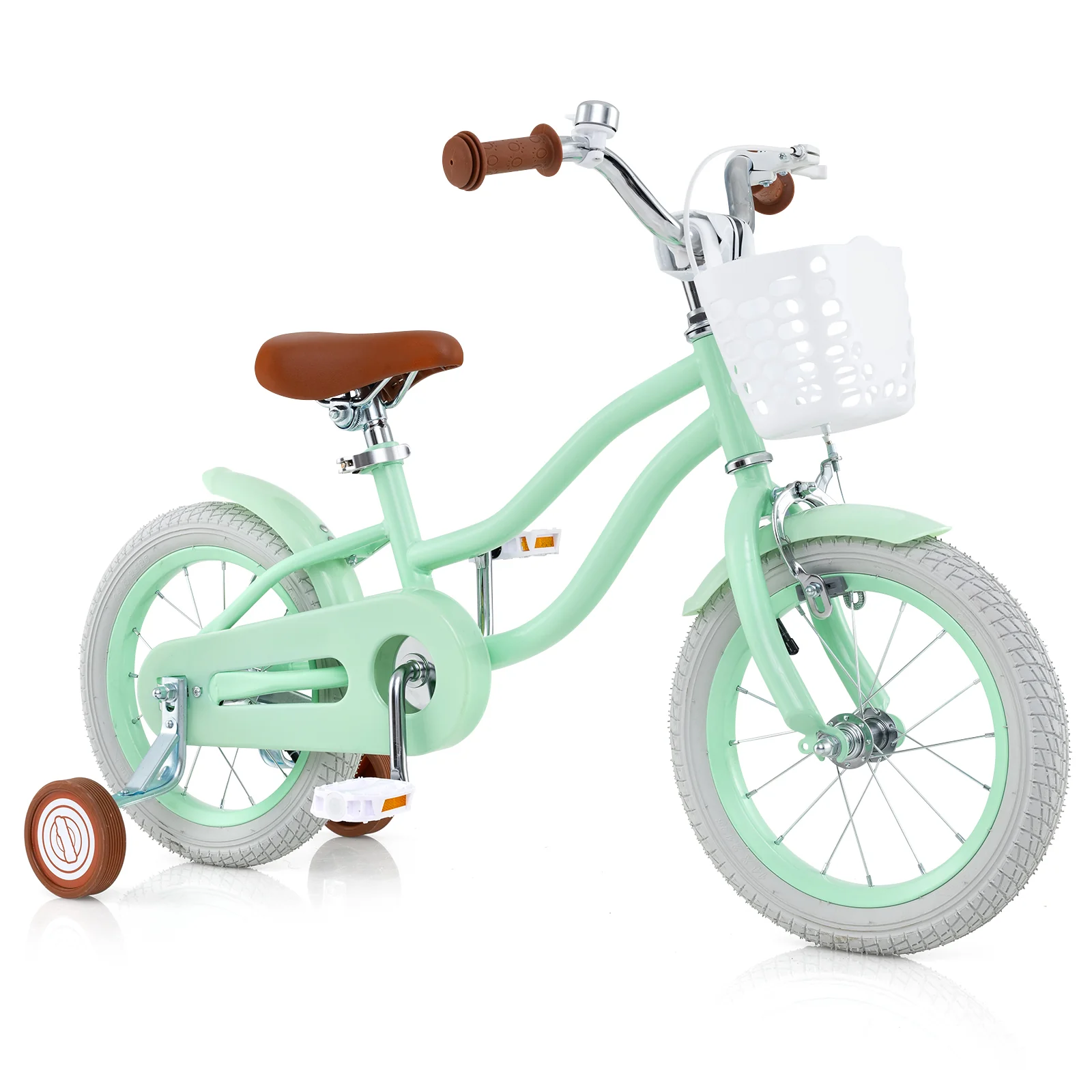 16 Inch Kids Bike, Adjustable Seat, Bell, For 3-8 Years, Green - Image 4