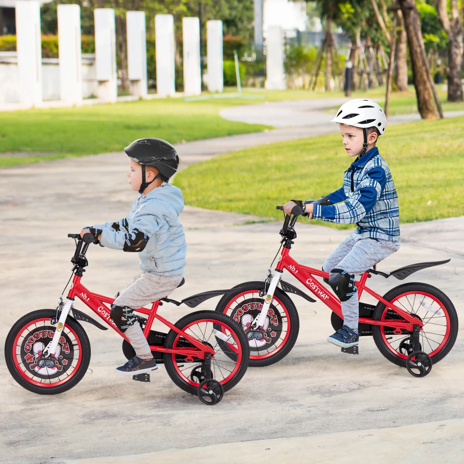 16 Inch Kids Bike, Adjustable, Storage Basket, Double Brake, 4-8 Years, Red - Image 3