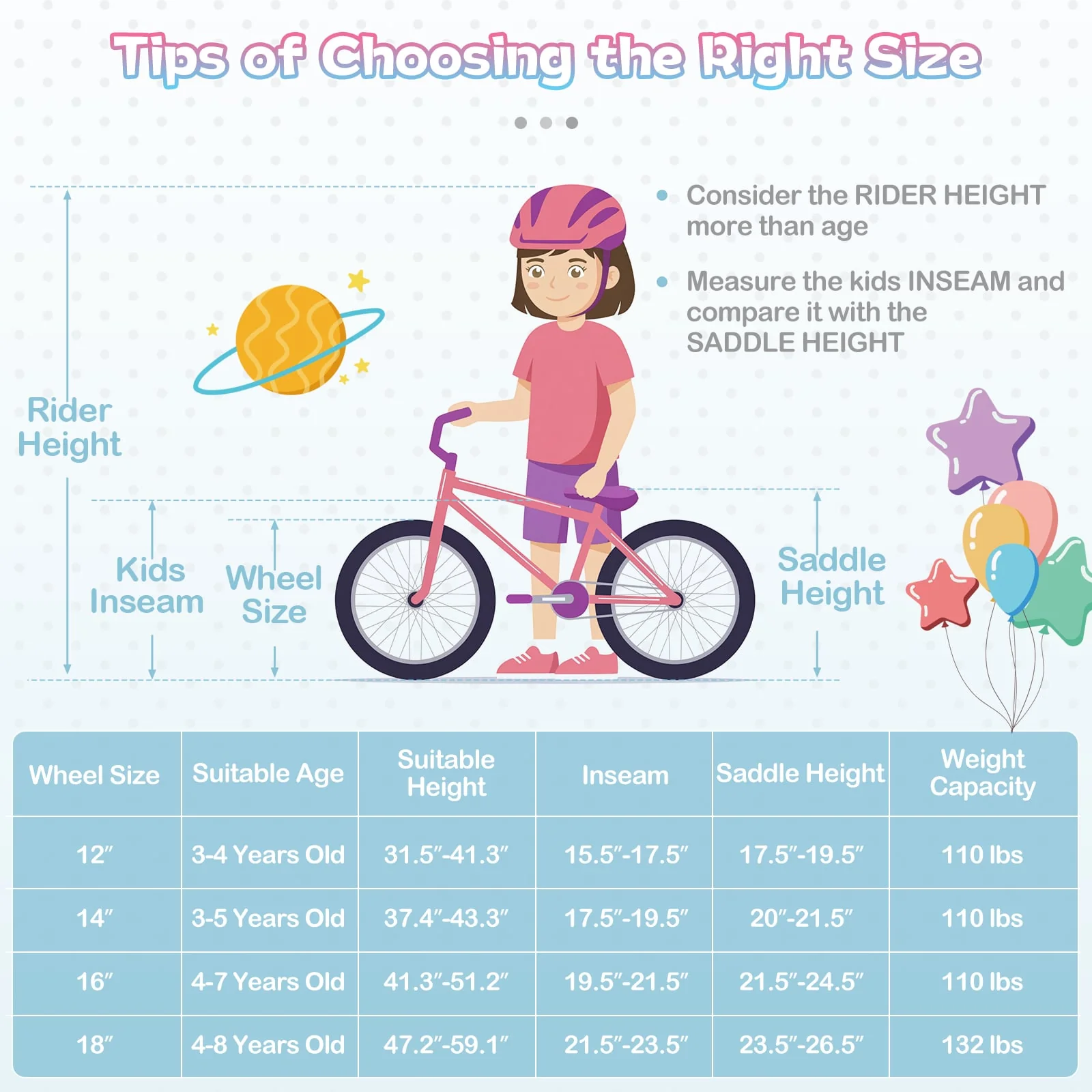 16 Inch Kids Bike, Adjustable With Basket, Princess Of The Sea Theme, Blue - Image 5